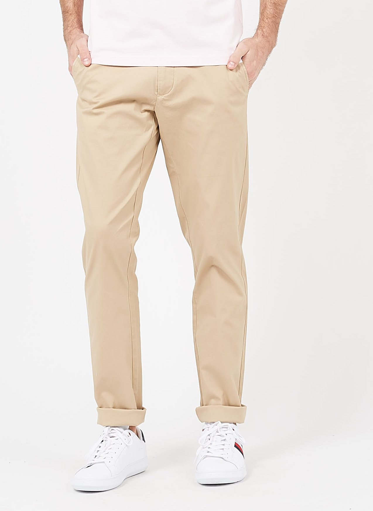Pantaloni Chino Dritti In Cotone Stretch Gris Clair Gant - Uomo | Place des  Tendances