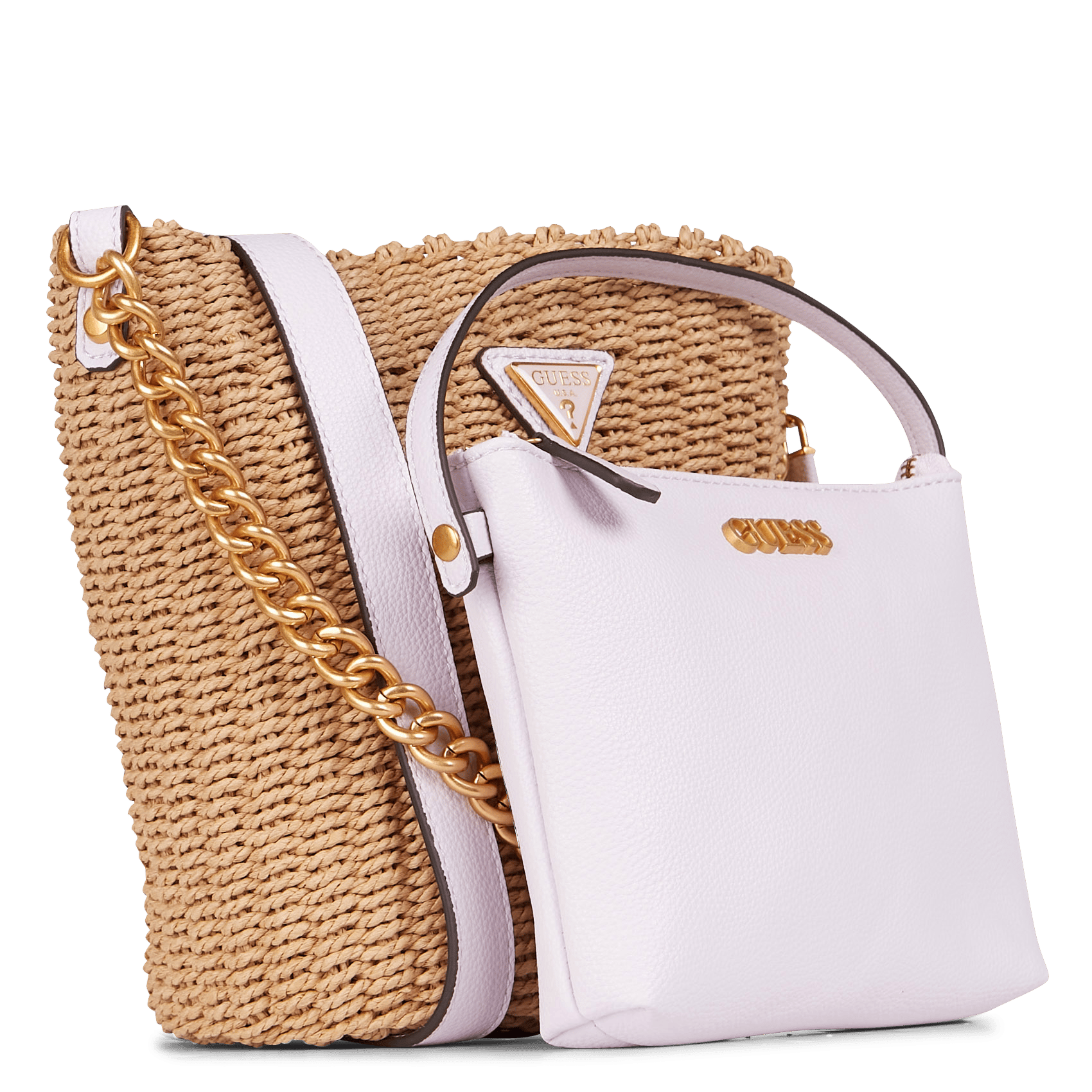 Borsa A Secchiello In Paglia Lilac Guess - Donna | Place des Tendances