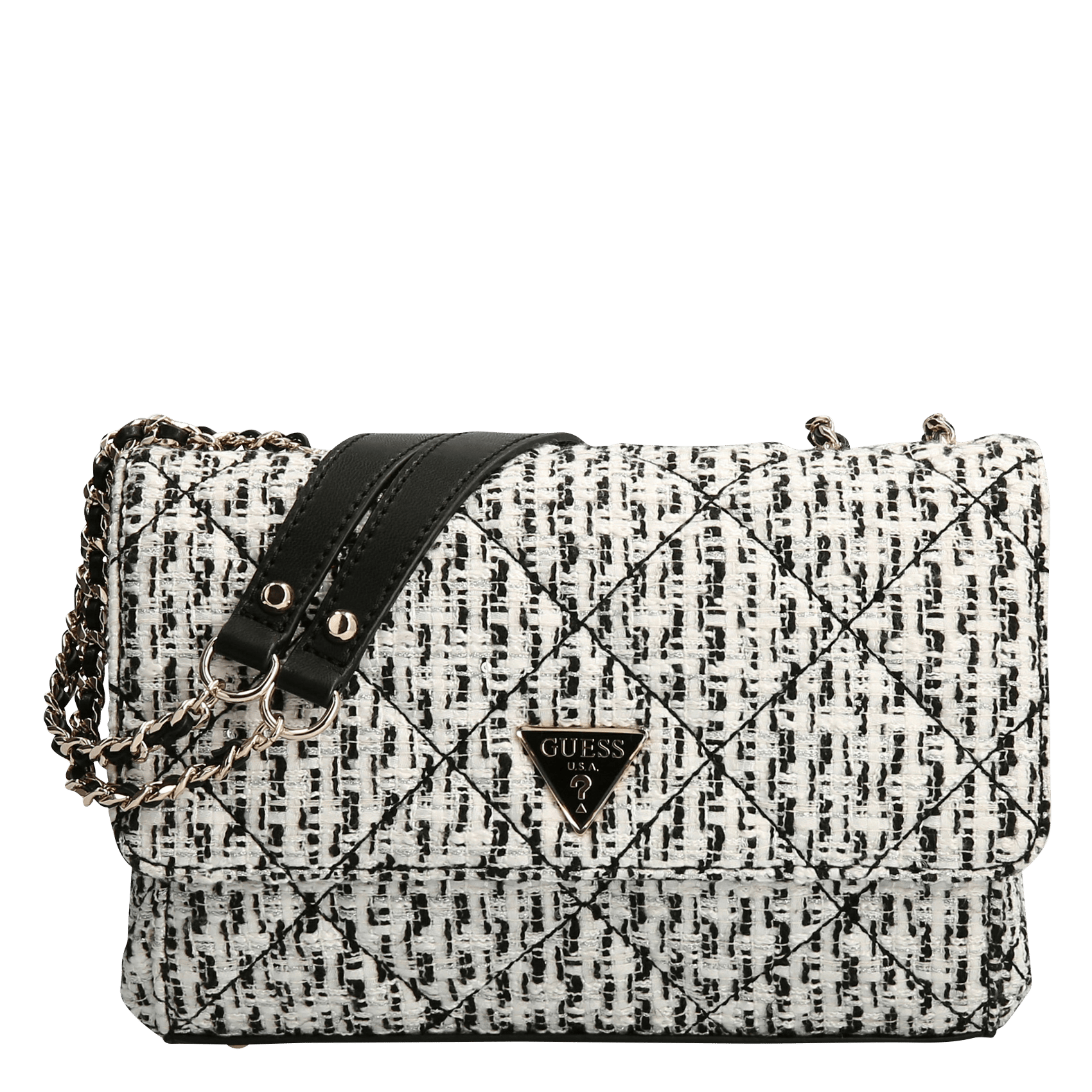 Borsa a tracolla Cessily Tweed Pink Multi Guess | Bagalier.com