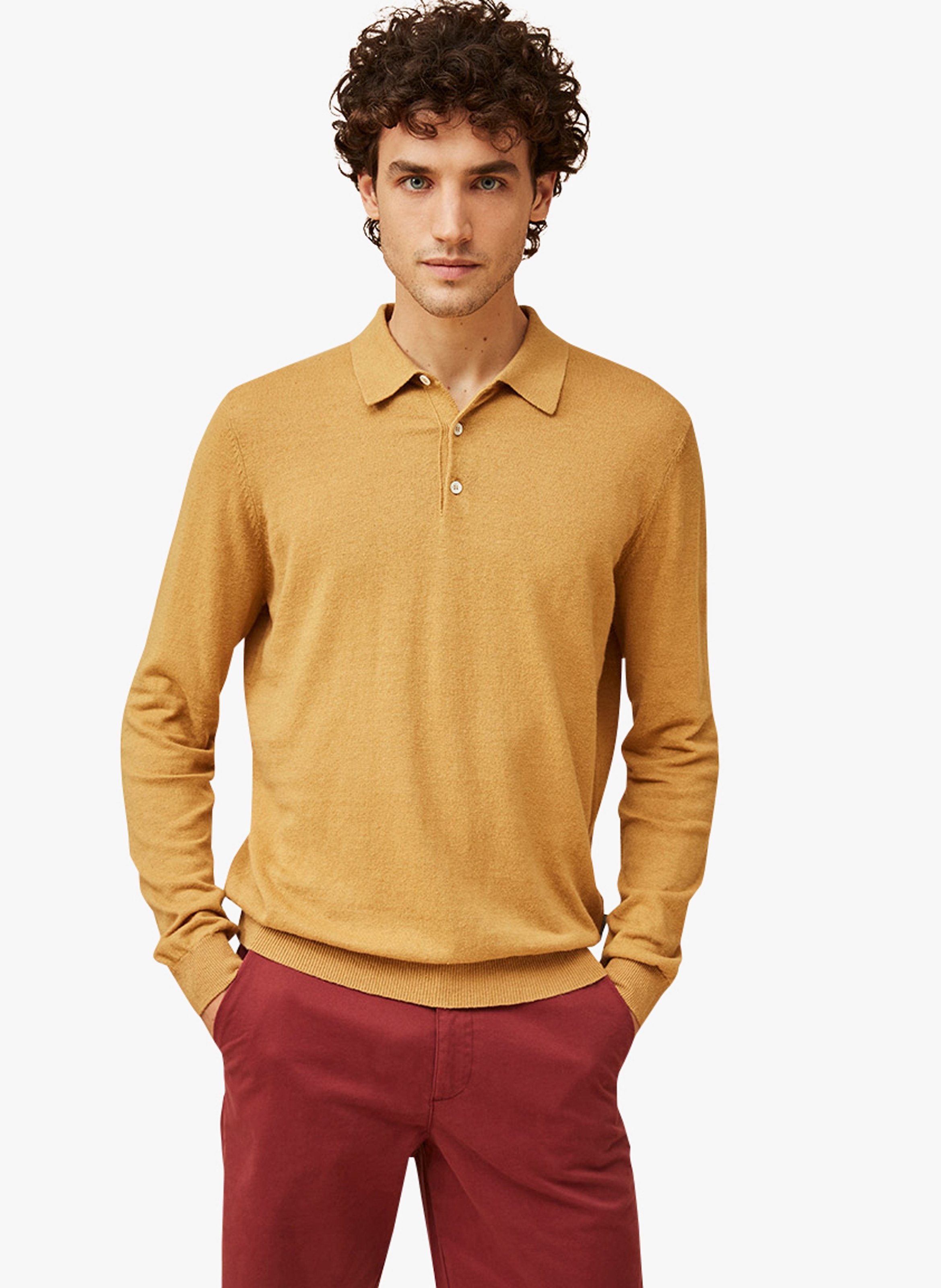 Maglieria | Maglione in cotone lavorato con colletto polo con zip Arancio  chiaro | HUGO BOSS Uomo · Balducci SRL