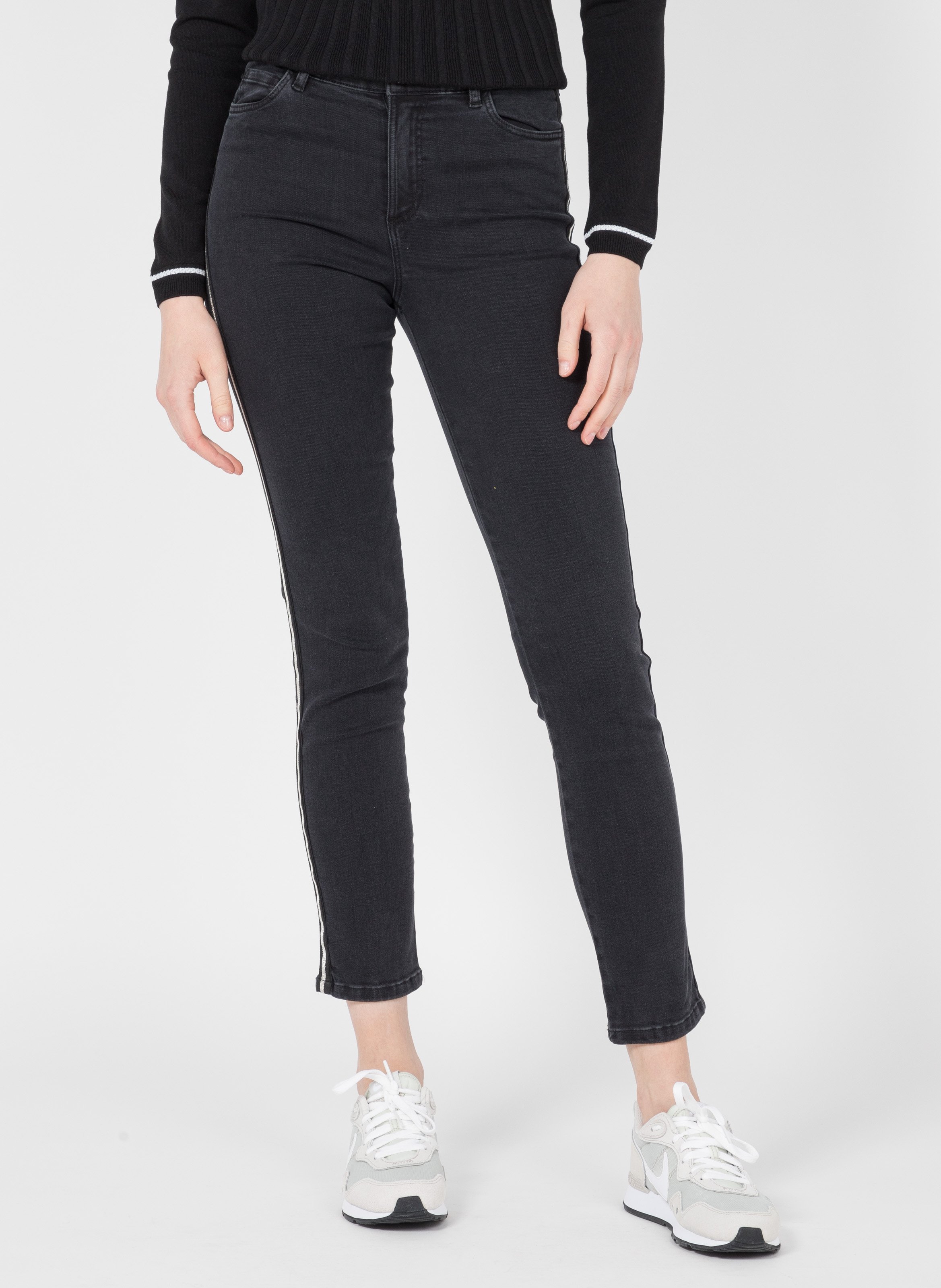 Jeans Skinny A Vita Alta Gris Foncé I Code - Donna | Place des Tendances