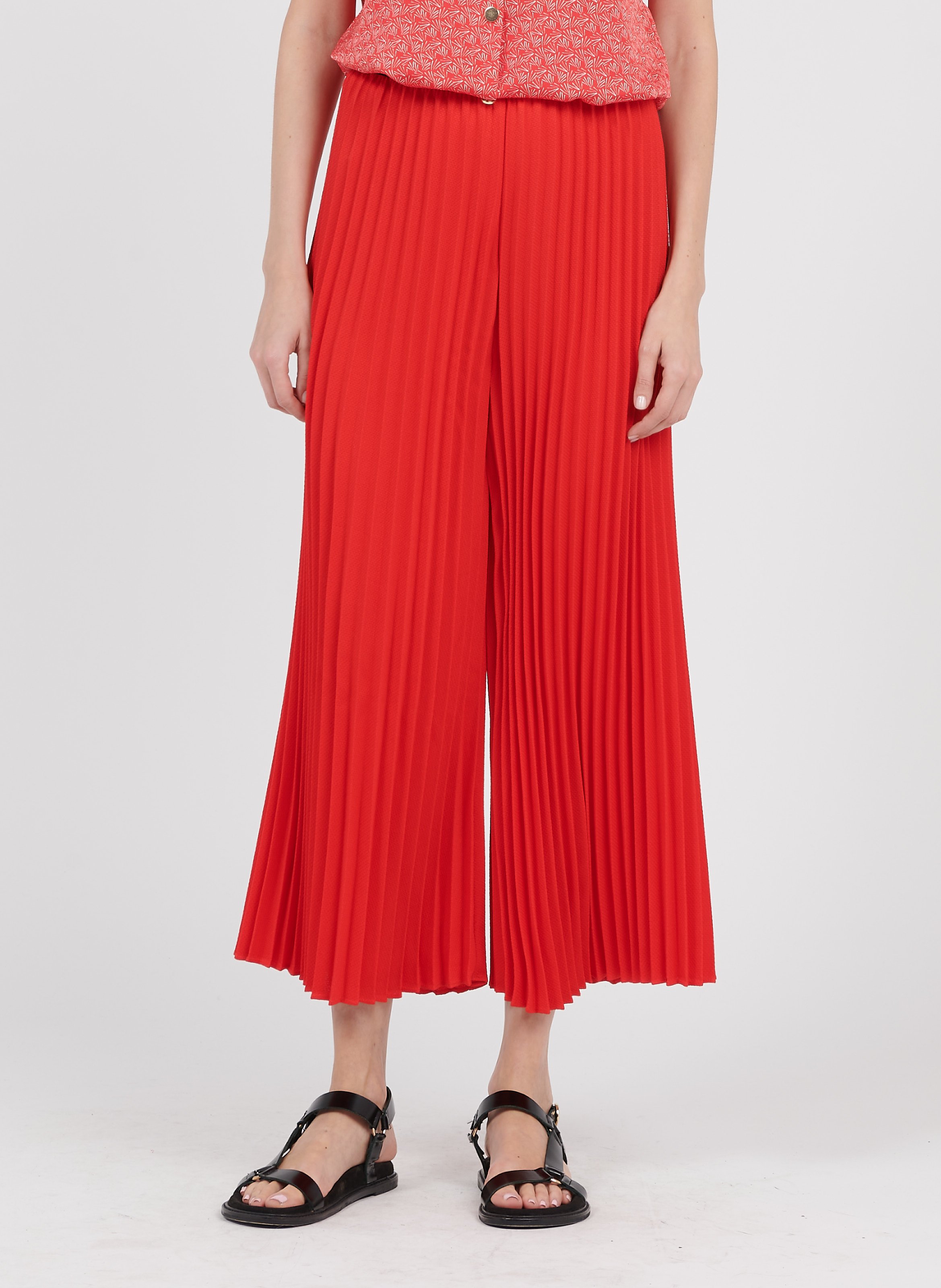 Pantaloni Larghi Plissettati Rouge Coquelicot I Code - Donna | Place des  Tendances