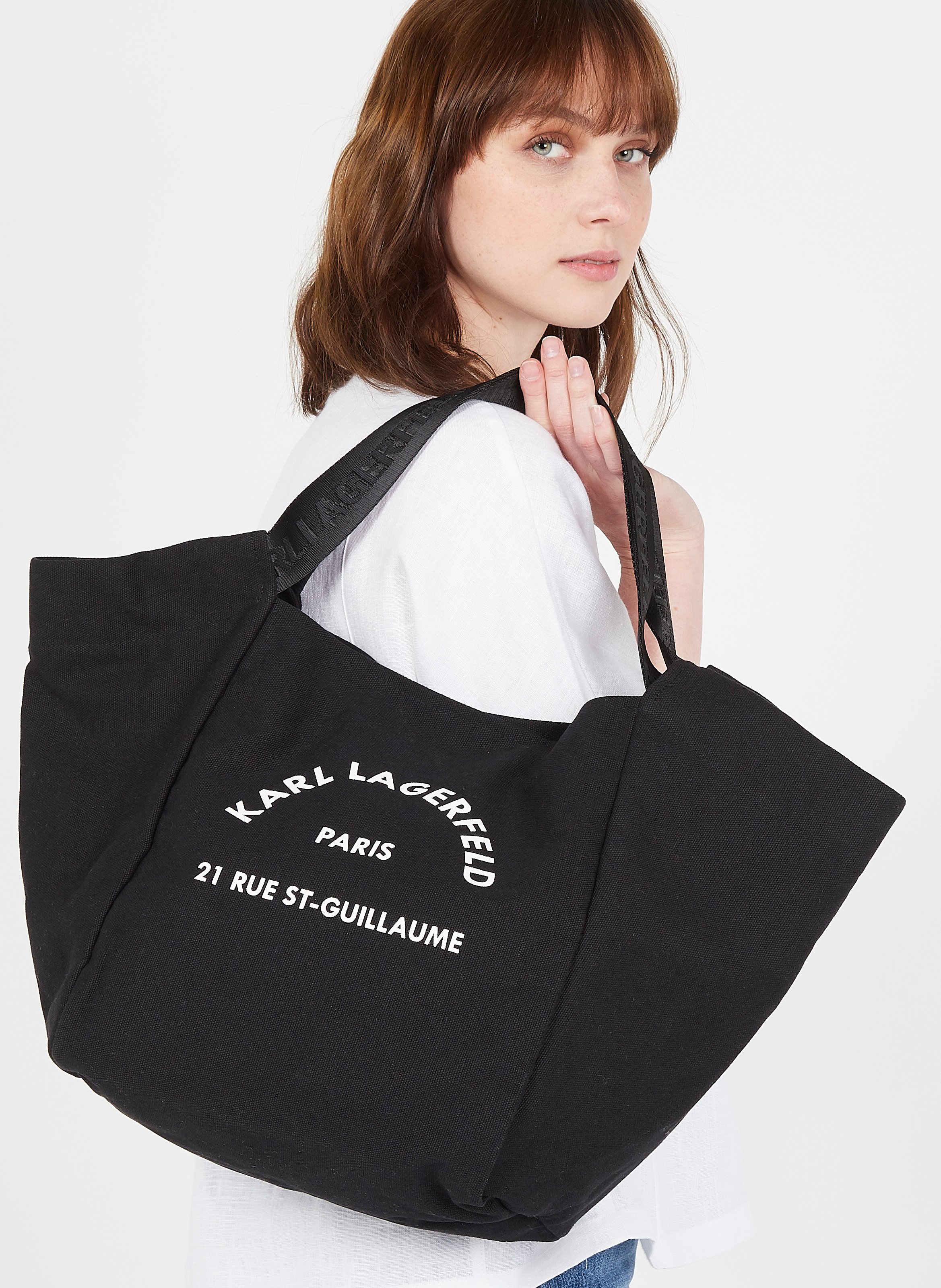 Shopping Bag In Tela Black Karl Lagerfeld - Donna | Place des Tendances