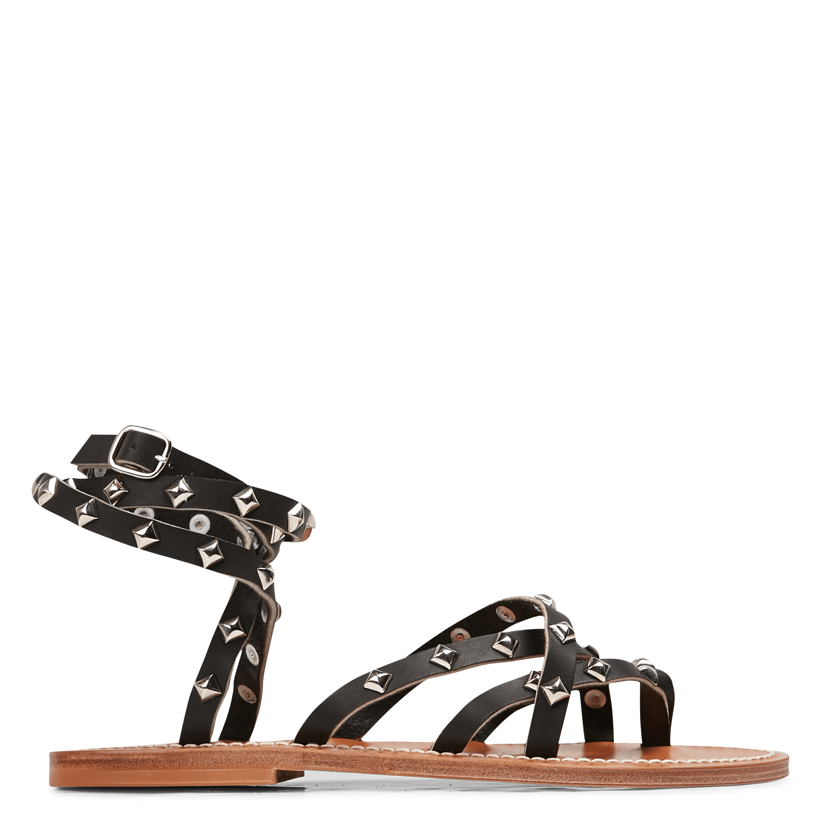 Sandali bassi Kenny gladiatore con foulard e borchie LL1