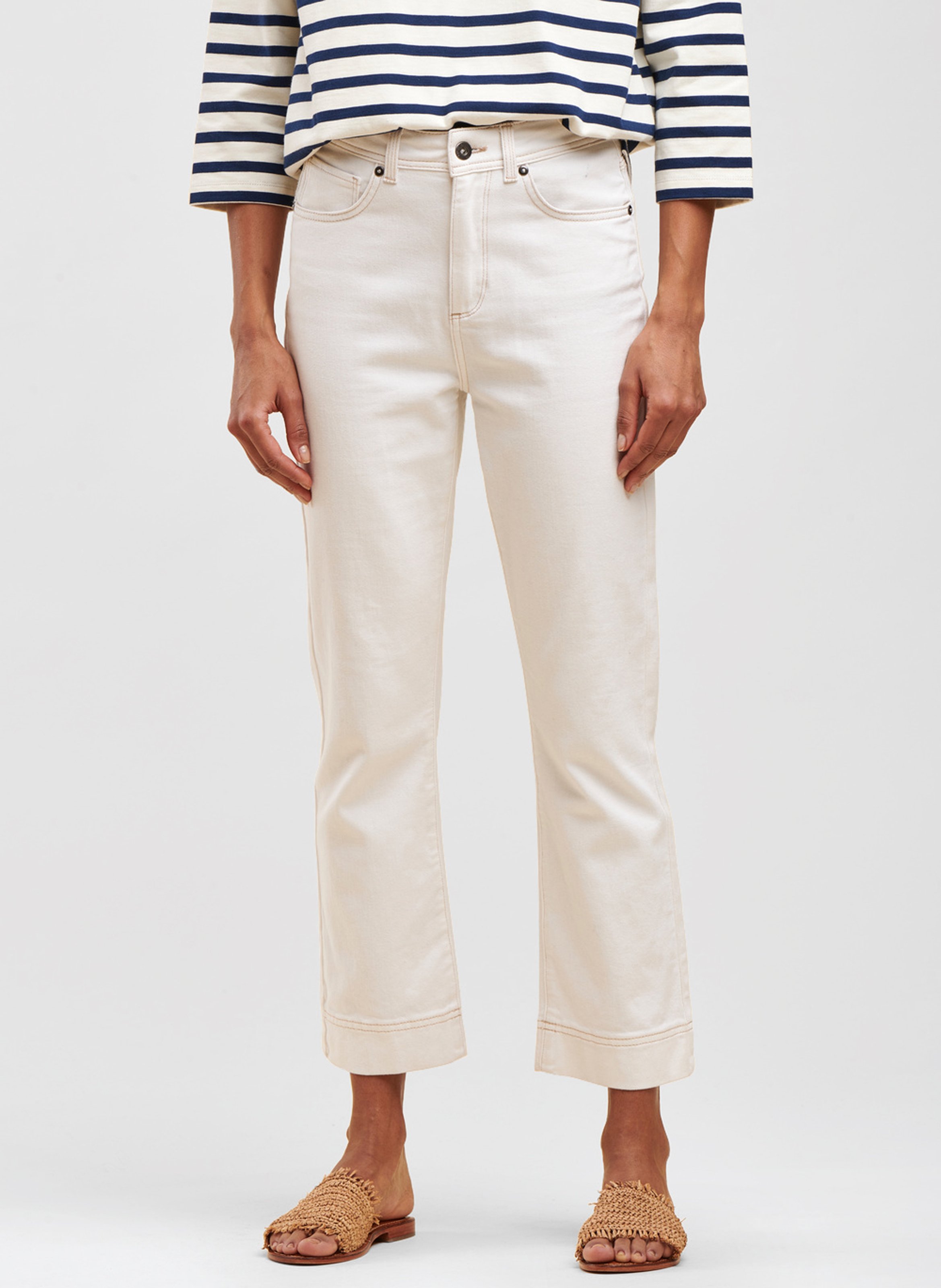 Jeans Larghi A Vita Alta Ecru La Fee Maraboutee - Donna | Place des  Tendances