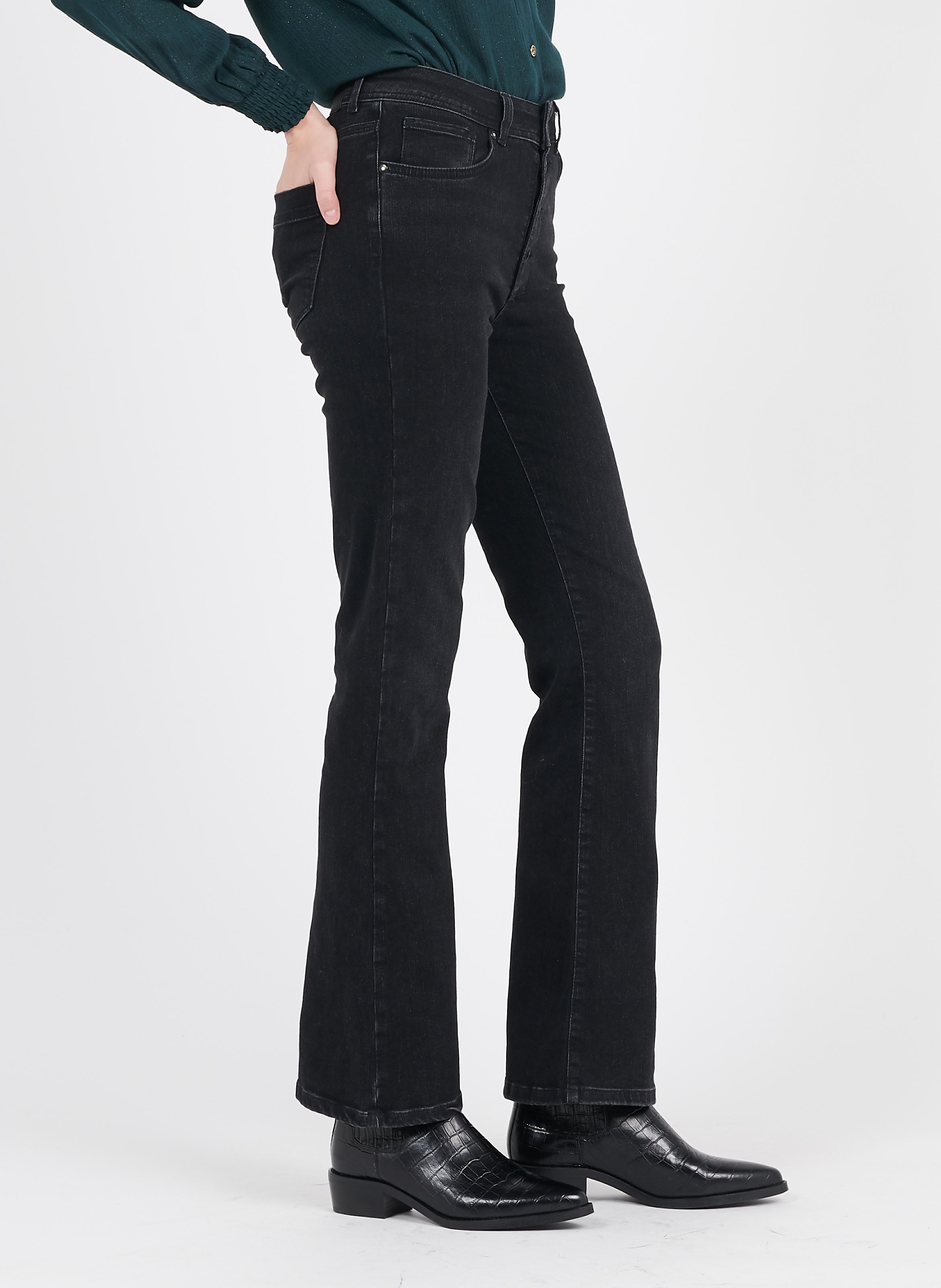 Jeans Larghi A Vita Alta Noir La Fee Maraboutee - Donna | Place des  Tendances