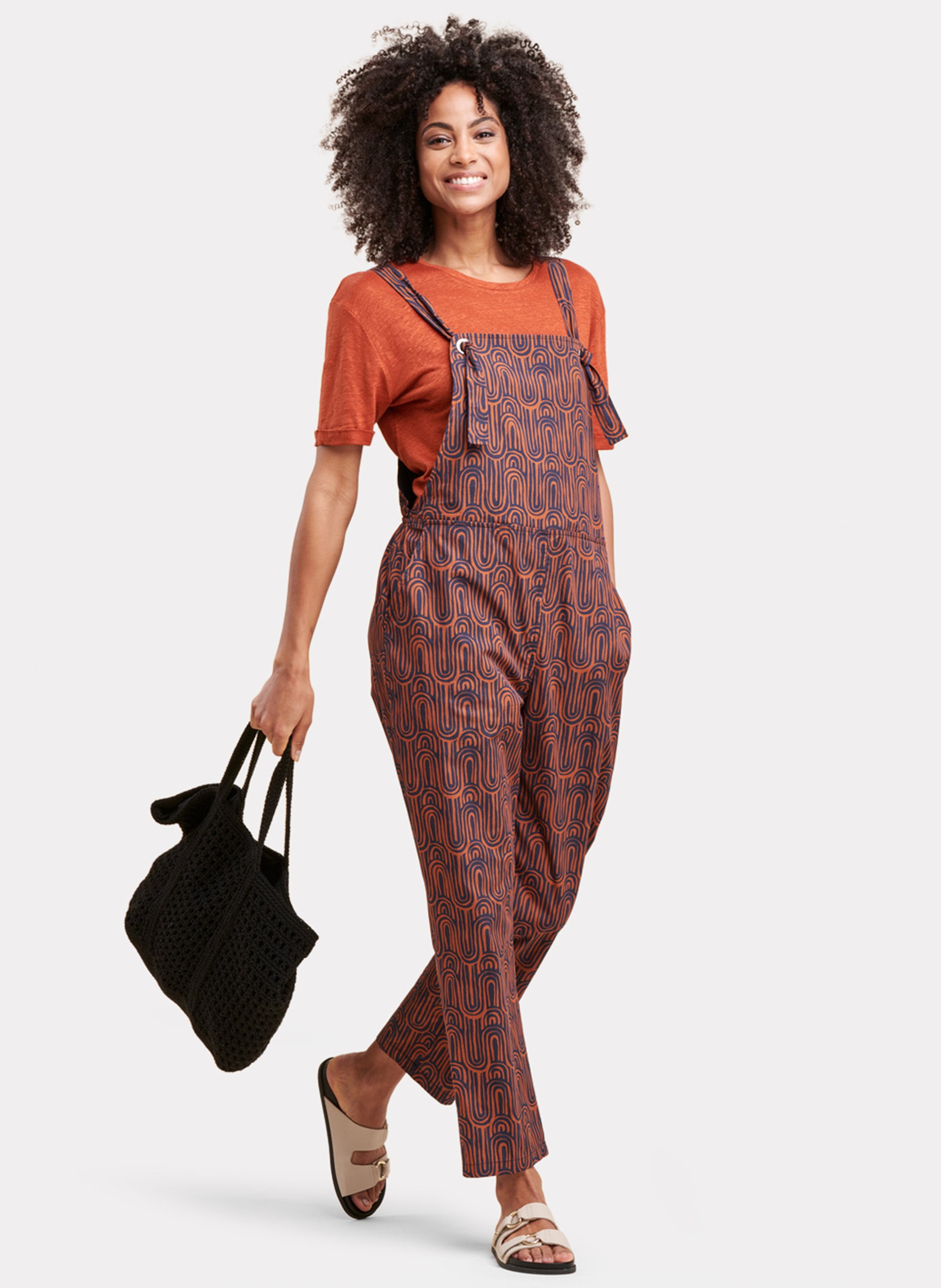 Tuta Salopette In Cotone Stampato Encre/cajou La Fee Maraboutee - Donna |  Place des Tendances