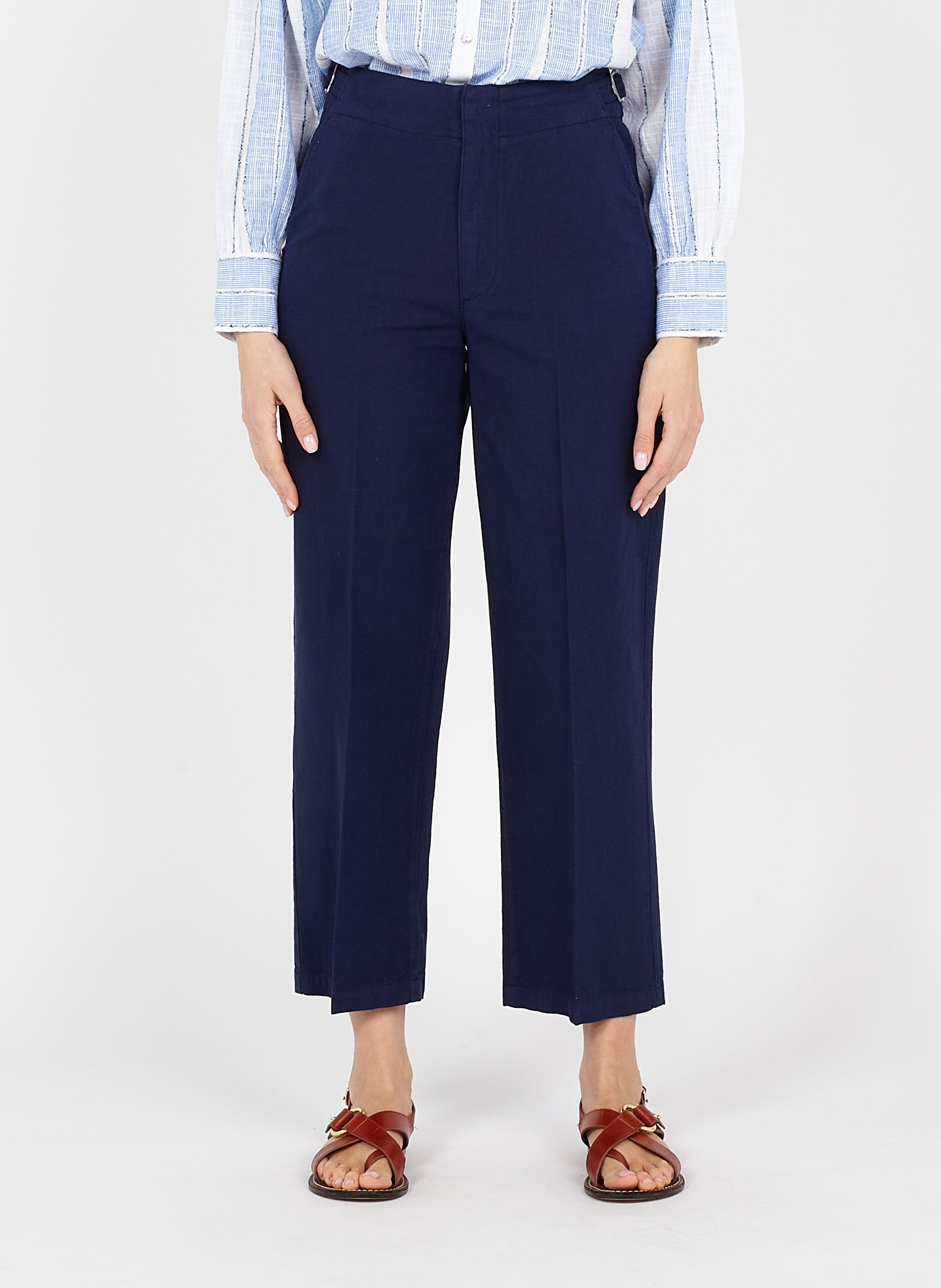 Pantaloni Dritti In Cotone E Lino Cobalt Lab Dip - Donna | Place des  Tendances