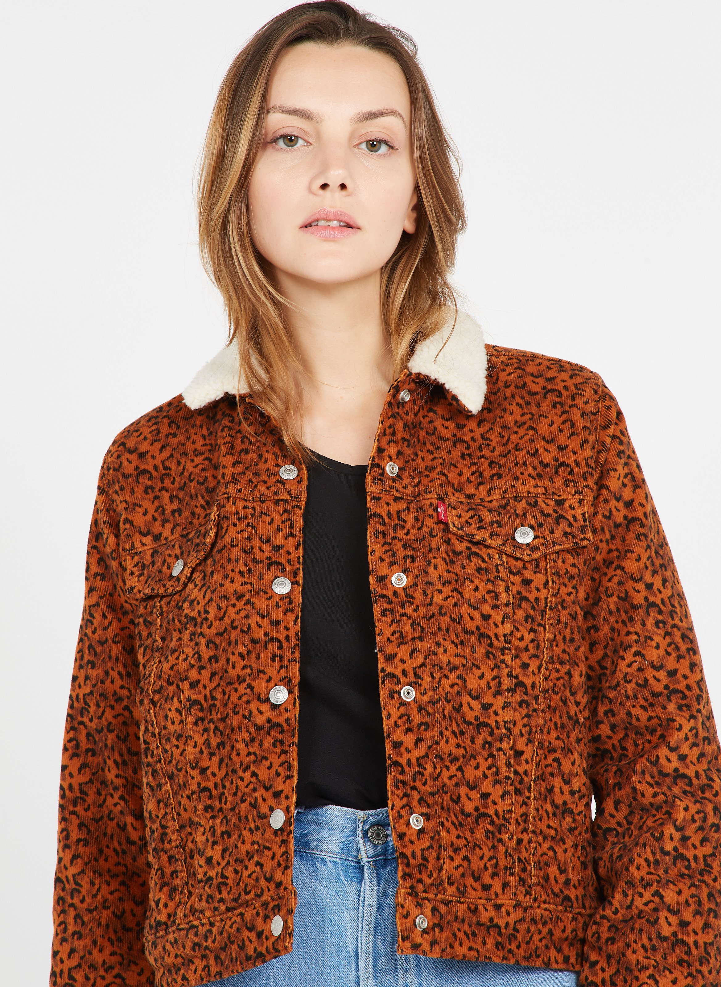 Giacca Collo Classico In Velluto A Coste Stampato Marron Levi's - Donna |  Place des Tendances