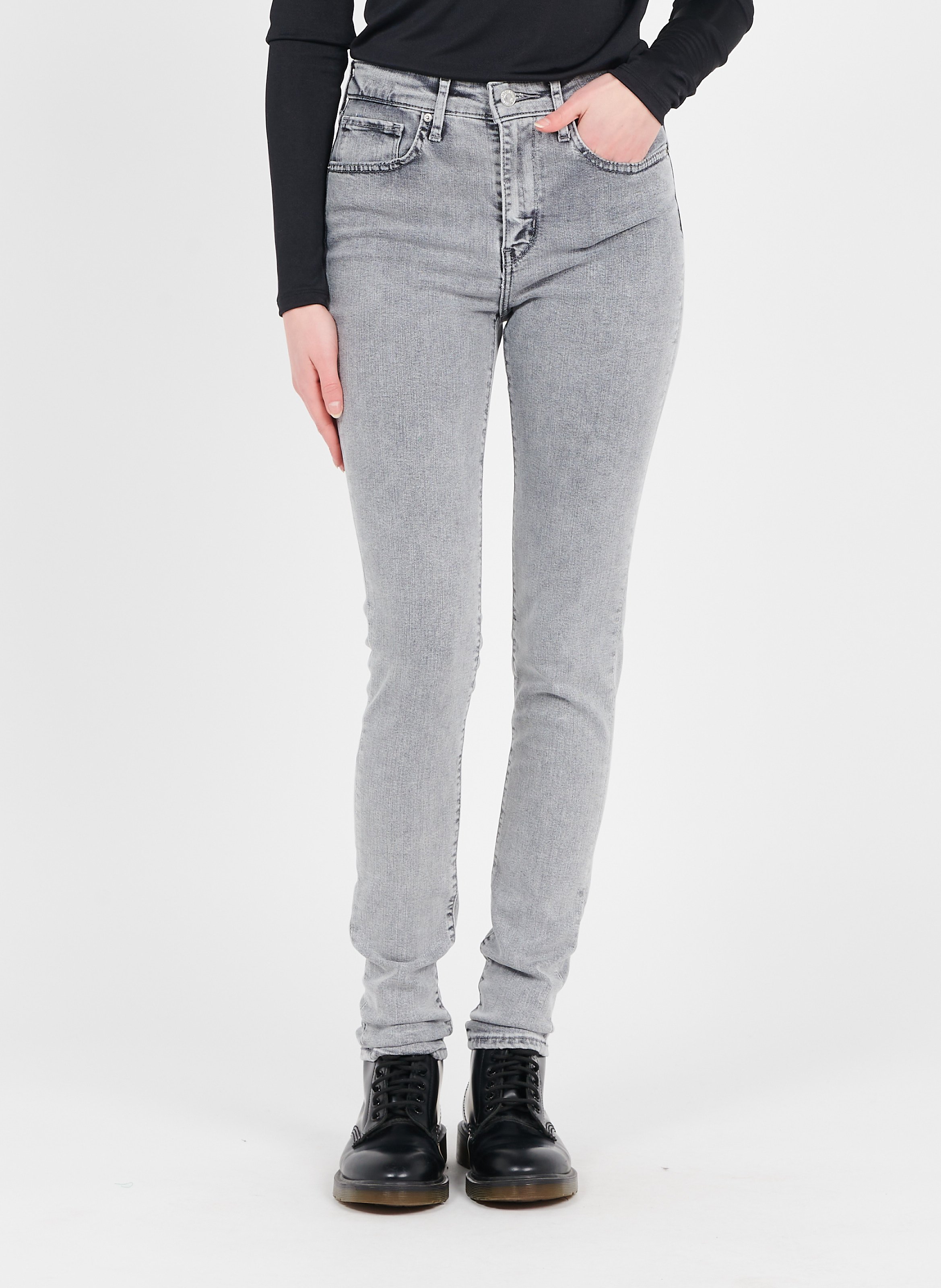 Jeans 721 High Rise Skinny Gris Levi's - Donna | Place des Tendances