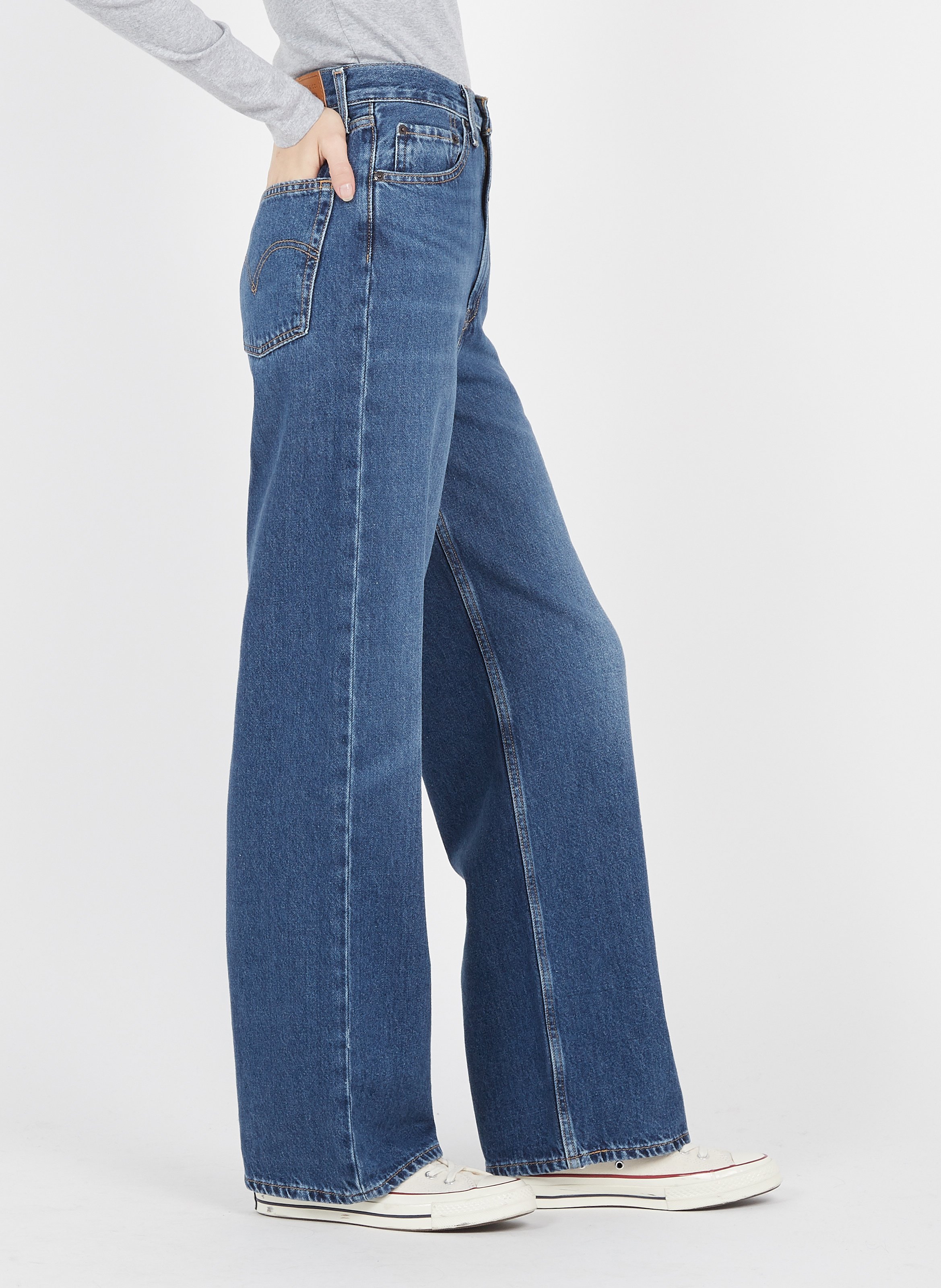 Jeans Larghi A Vita Alta Indigo Fonce Levi's - Donna | Place des Tendances