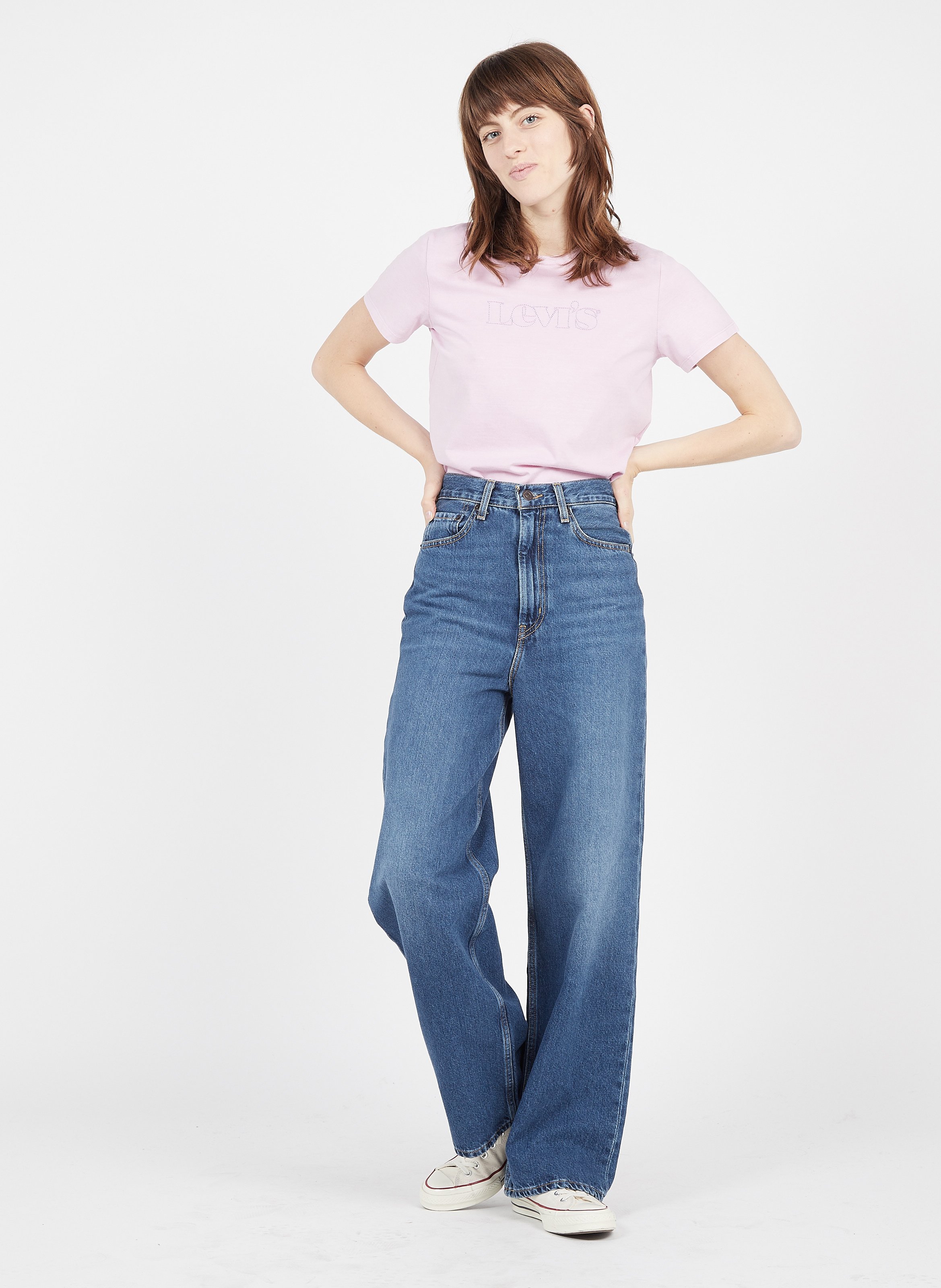 Jeans Larghi A Vita Alta Indigo Fonce Levi's - Donna | Place des Tendances