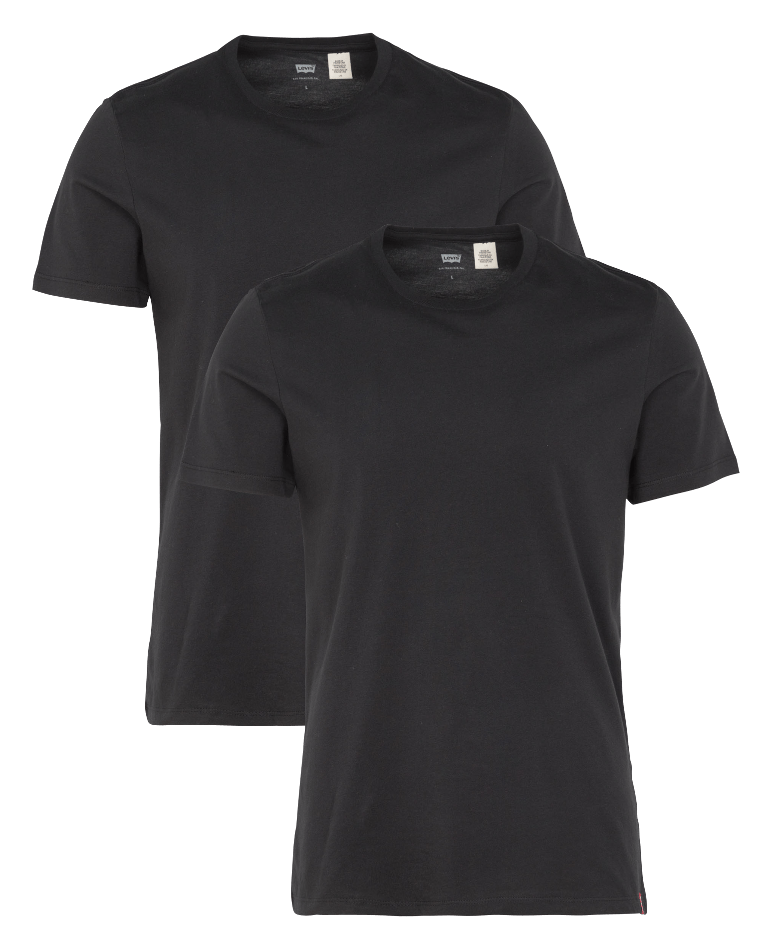 T-shirt Slim Fit In Cotone Two-pack Tee Black + Black Levi's - Uomo | Place  des Tendances