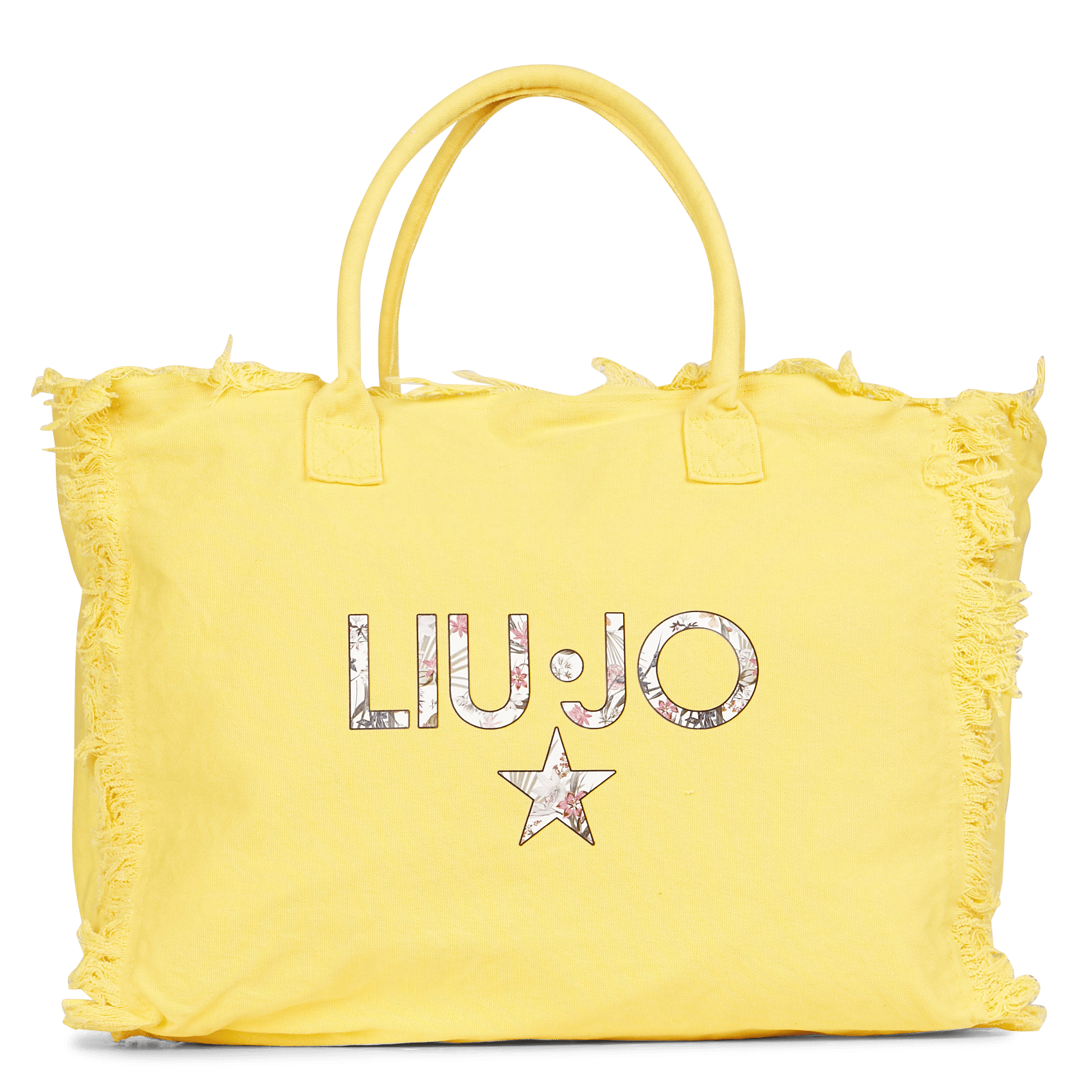 Borsa Da Spiaggia Serigrafata In Tessuto Giallo Sole/white Ju Liu Jo -  Donna | Place des Tendances