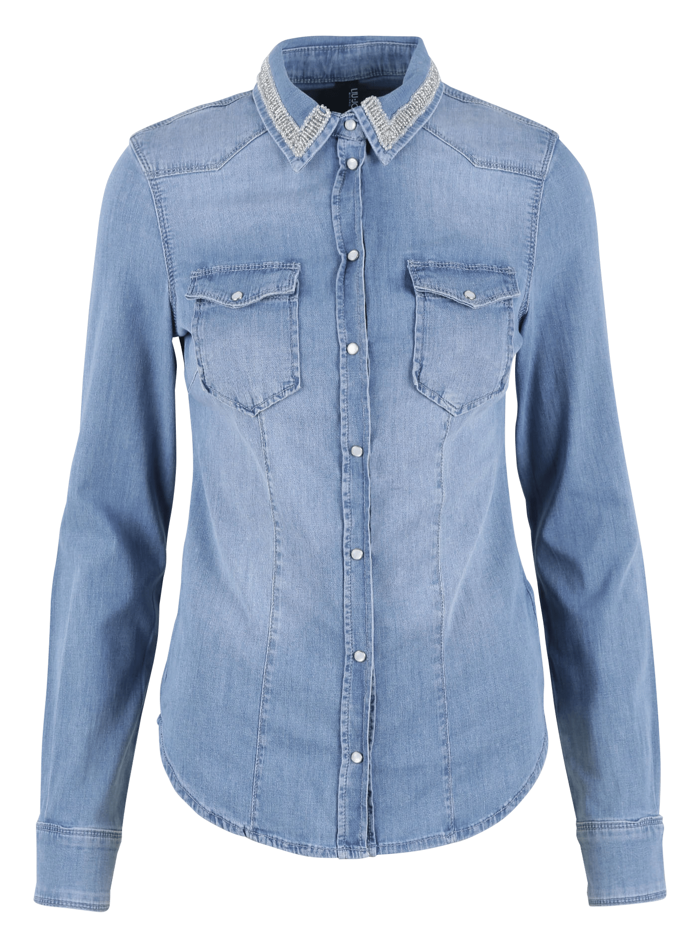 Camicia Collo Classico In Jeans E Cotone Den.blue S.bl.sing W Liu Jo -  Donna | Place des Tendances