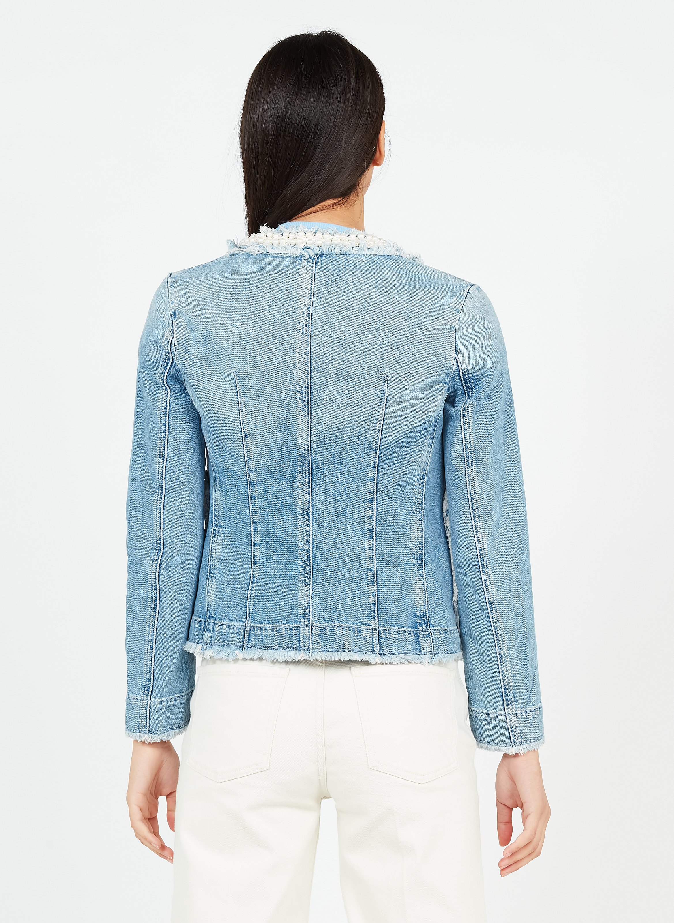 Giacca Scollo Tondo In Jeans Con Perle Den.blue Sensible W Liu Jo - Donna |  Place des Tendances