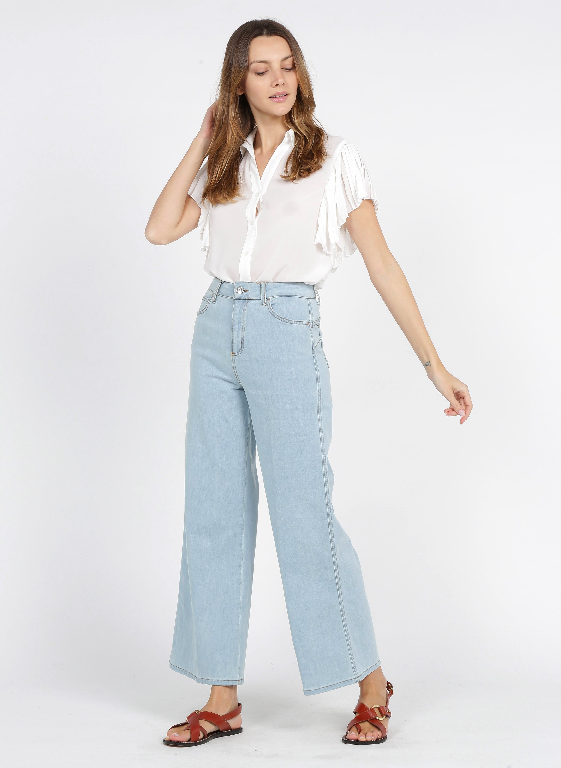 Jeans Larghi A Vita Alta Den.blue Stbl Jewel Liu Jo - Donna | Place des  Tendances