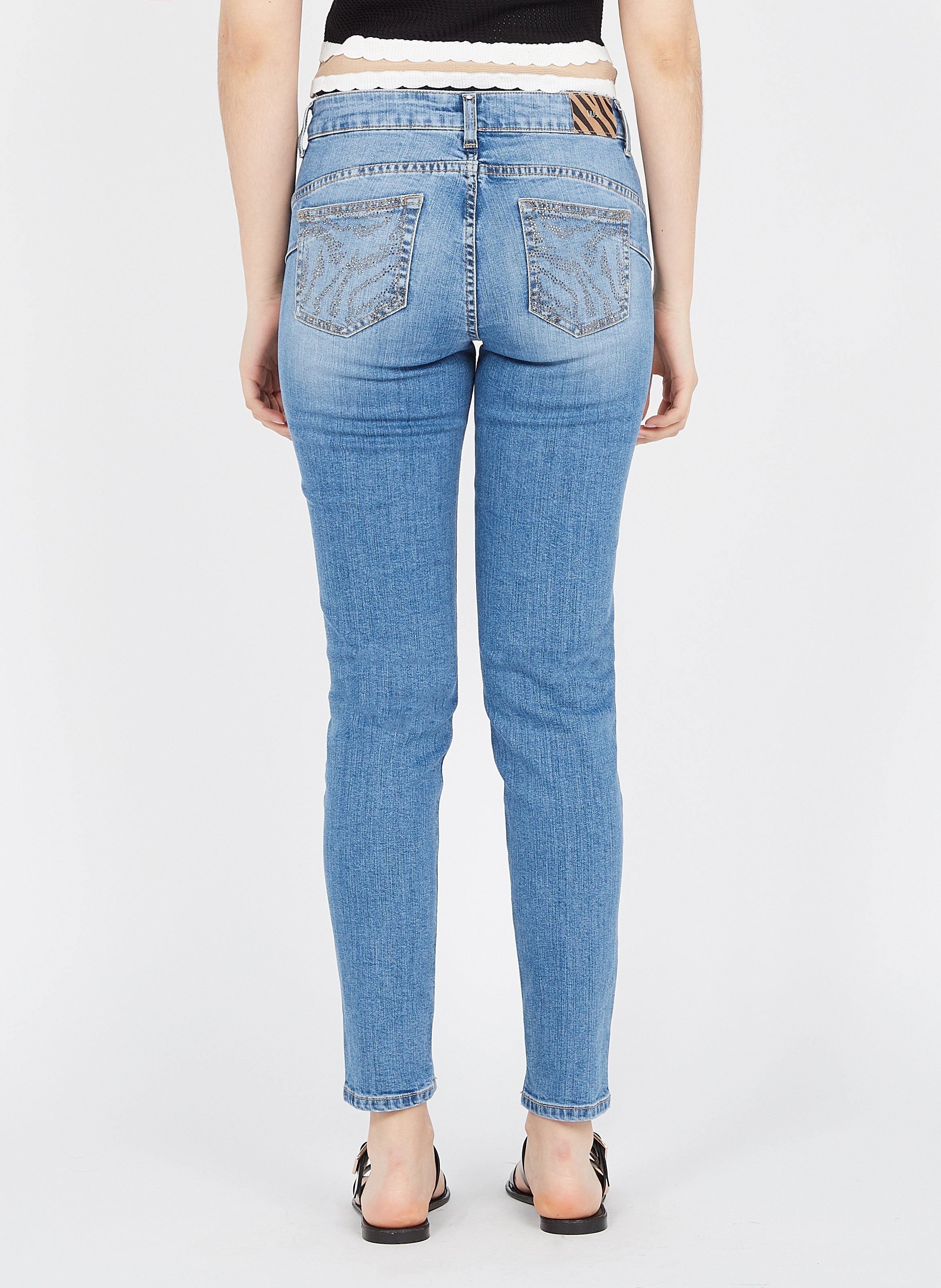 Jeans Slim Con Tasche E Strass Den.blue Ssw Witty W Liu Jo - Donna | Place  des Tendances