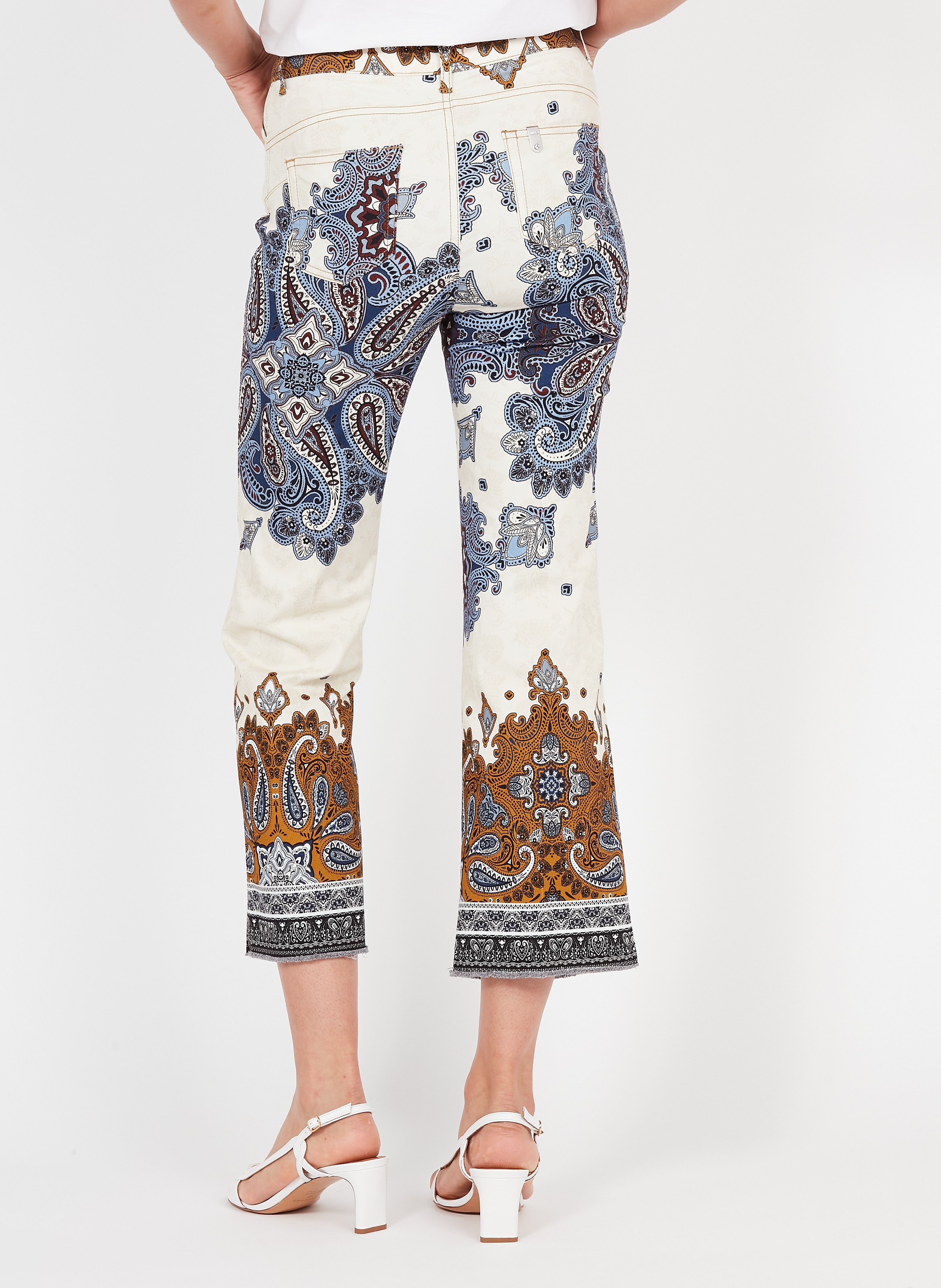 Pantaloni A Vita Alta Stampati In Cotone Stretch Boho Dream Liu Jo - Donna  | Place des Tendances