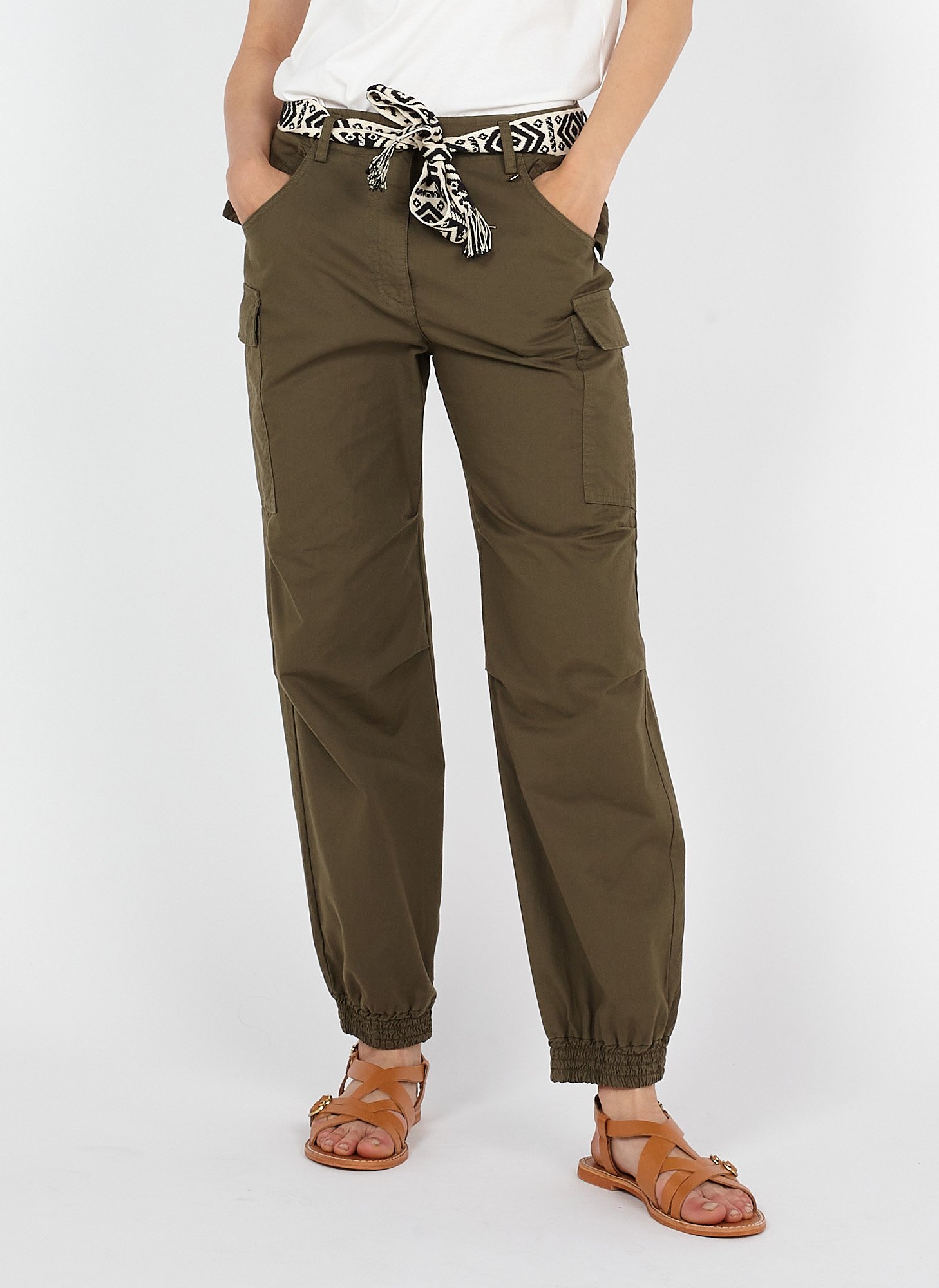 Pantaloni Cargo Con Cintura Verde Militare Liu Jo - Donna | Place des  Tendances