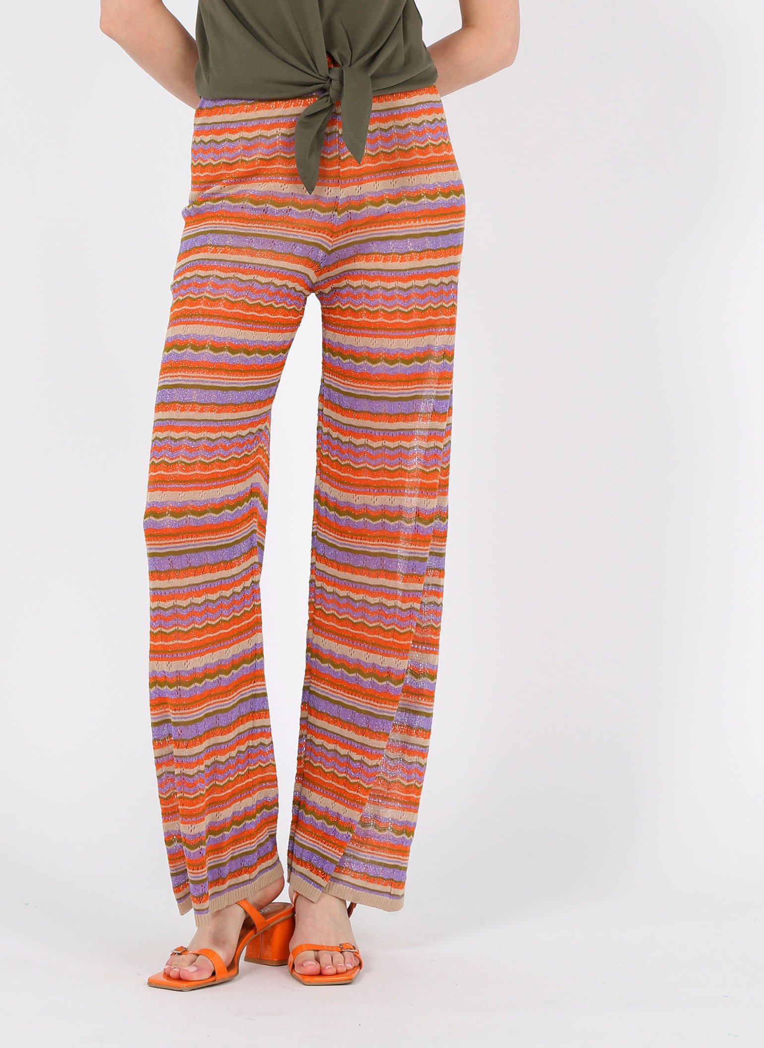 Pantaloni Larghi In Maglia Strips Fantasy Liu Jo - Donna | Place des  Tendances