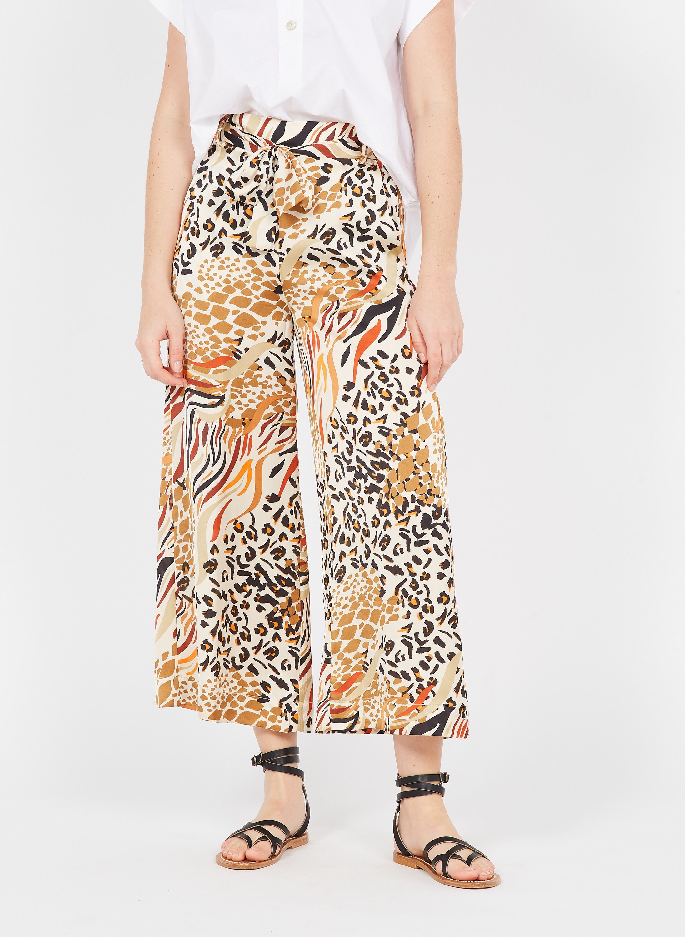 Pantaloni Larghi Stampati In Raso Desert Spots Liu Jo - Donna | Place des  Tendances