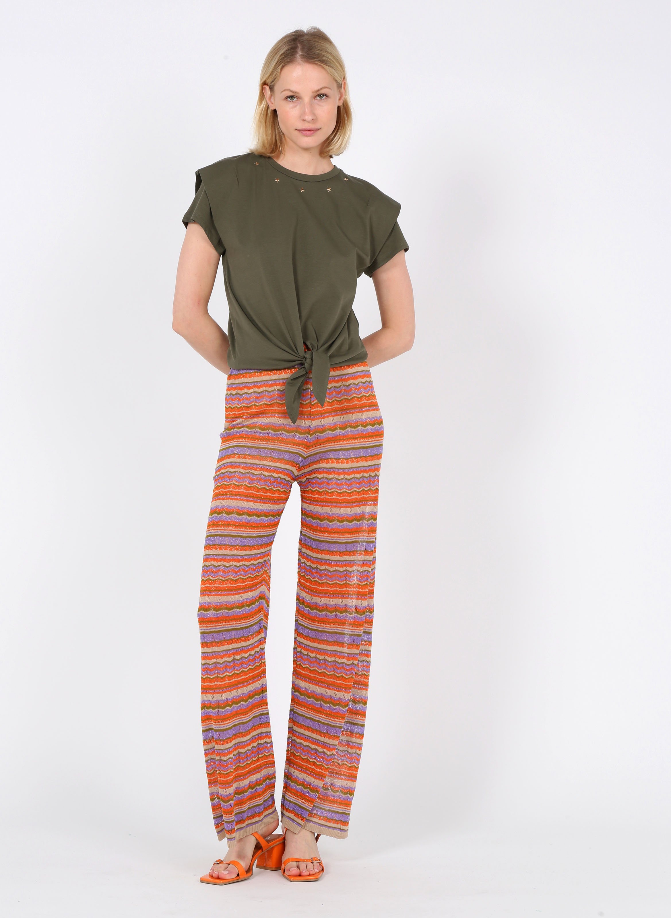 Pantaloni Larghi In Maglia Strips Fantasy Liu Jo - Donna | Place des  Tendances