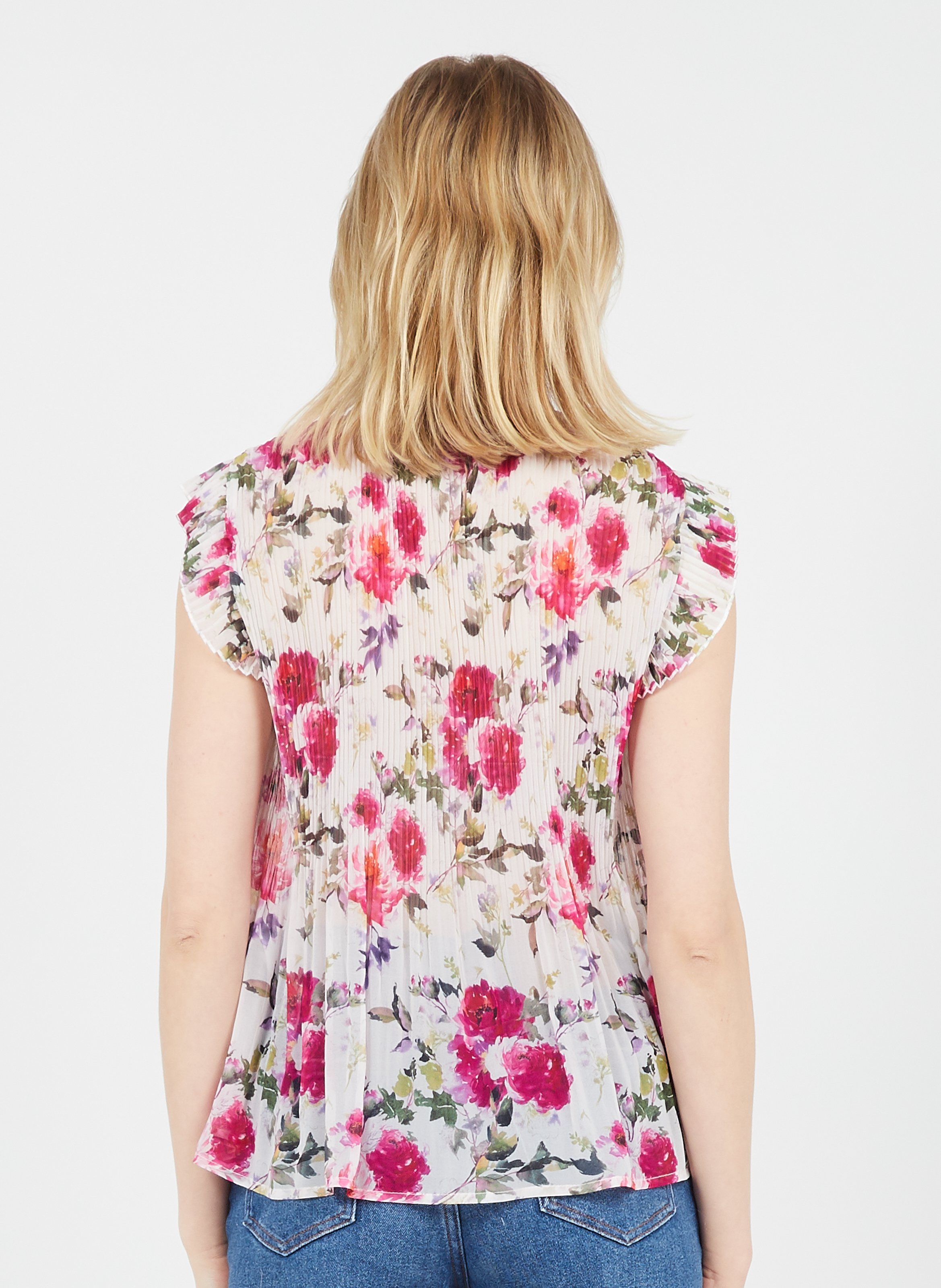 Top Plissettato Con Stampa Floreale Cream Flowers Liu Jo - Donna | Place  des Tendances