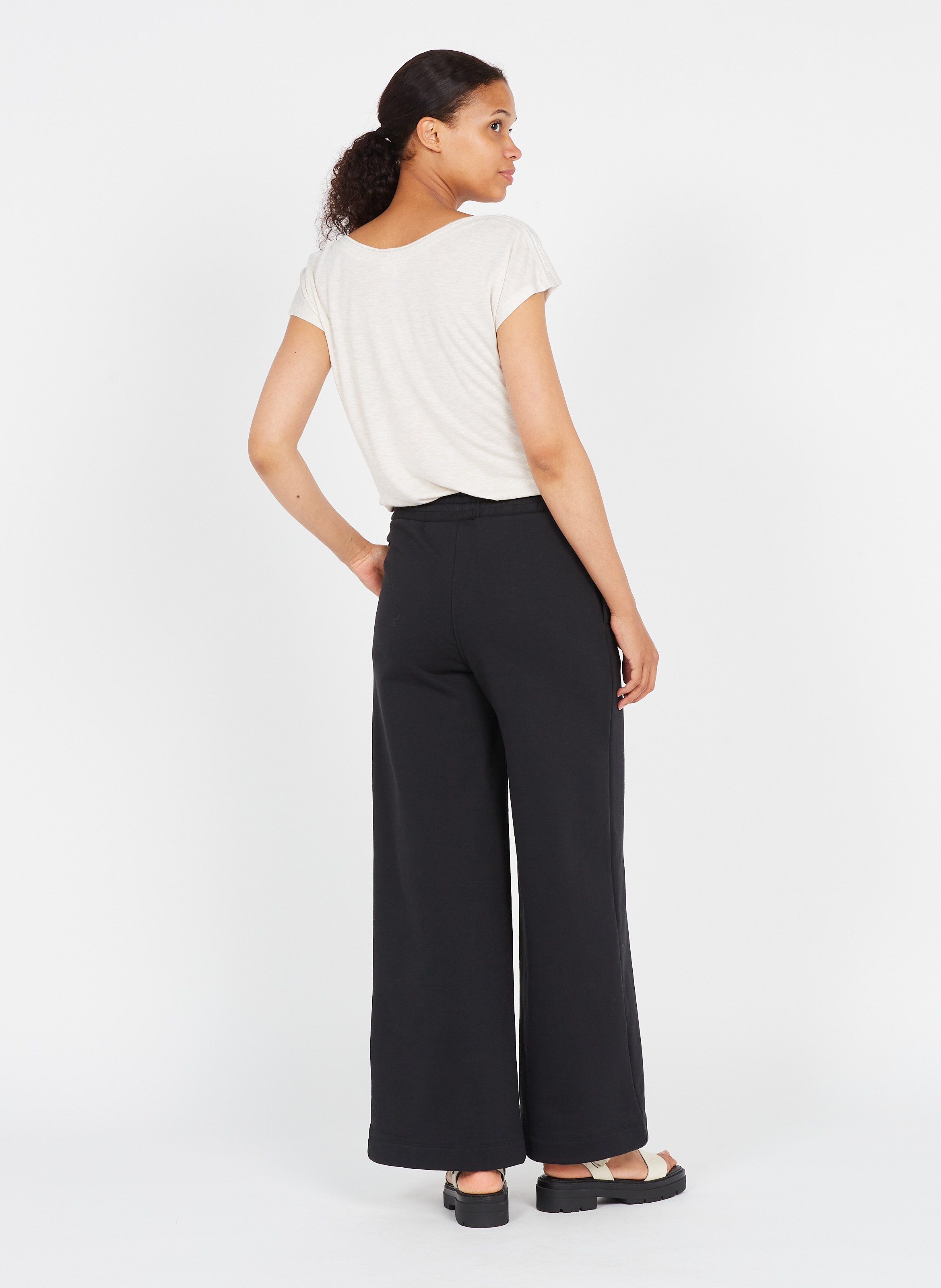Pantaloni Larghi In Cotone Black Adidas - Donna | Place des Tendances