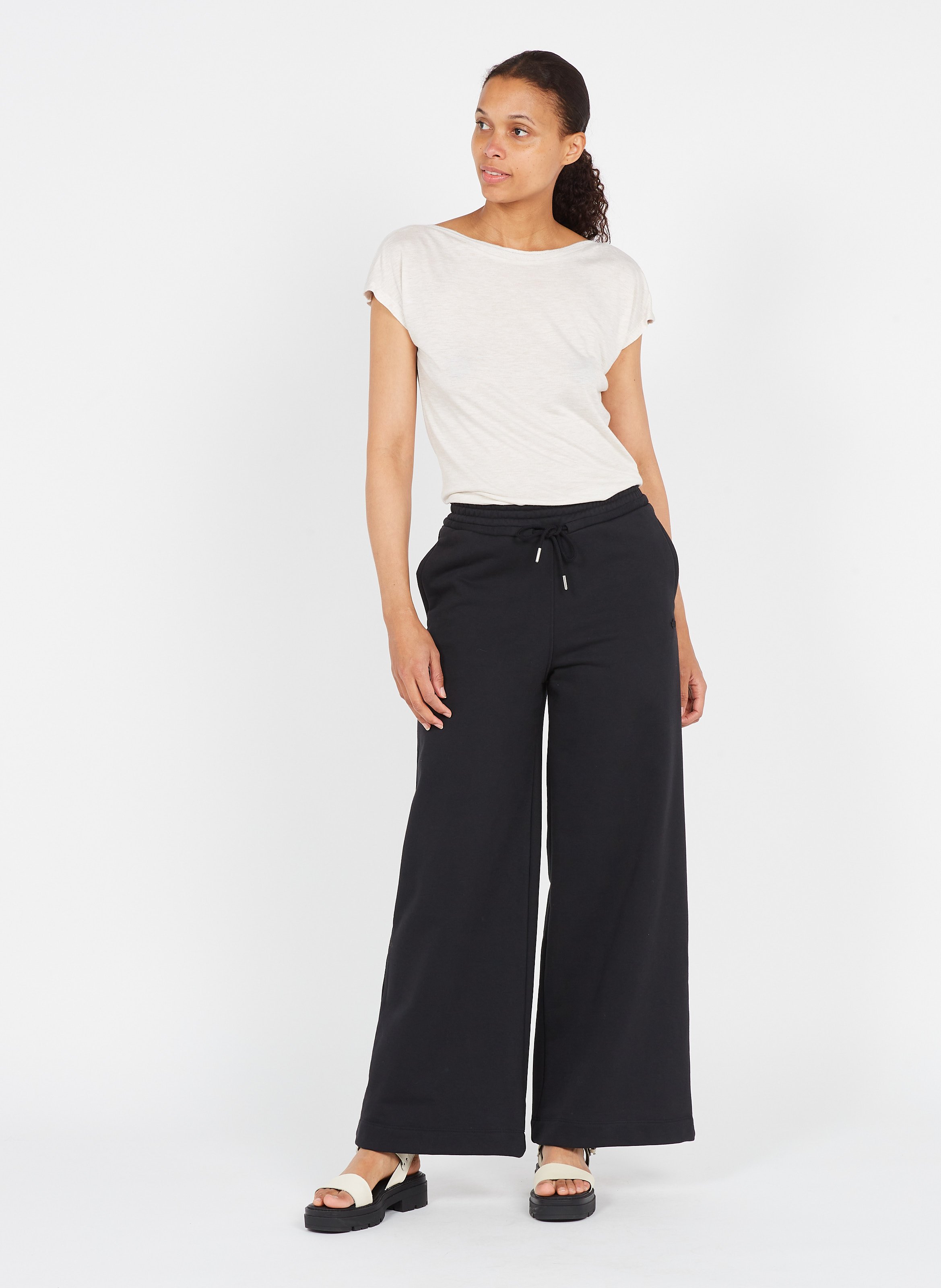 Pantaloni Larghi In Cotone Black Adidas - Donna | Place des Tendances
