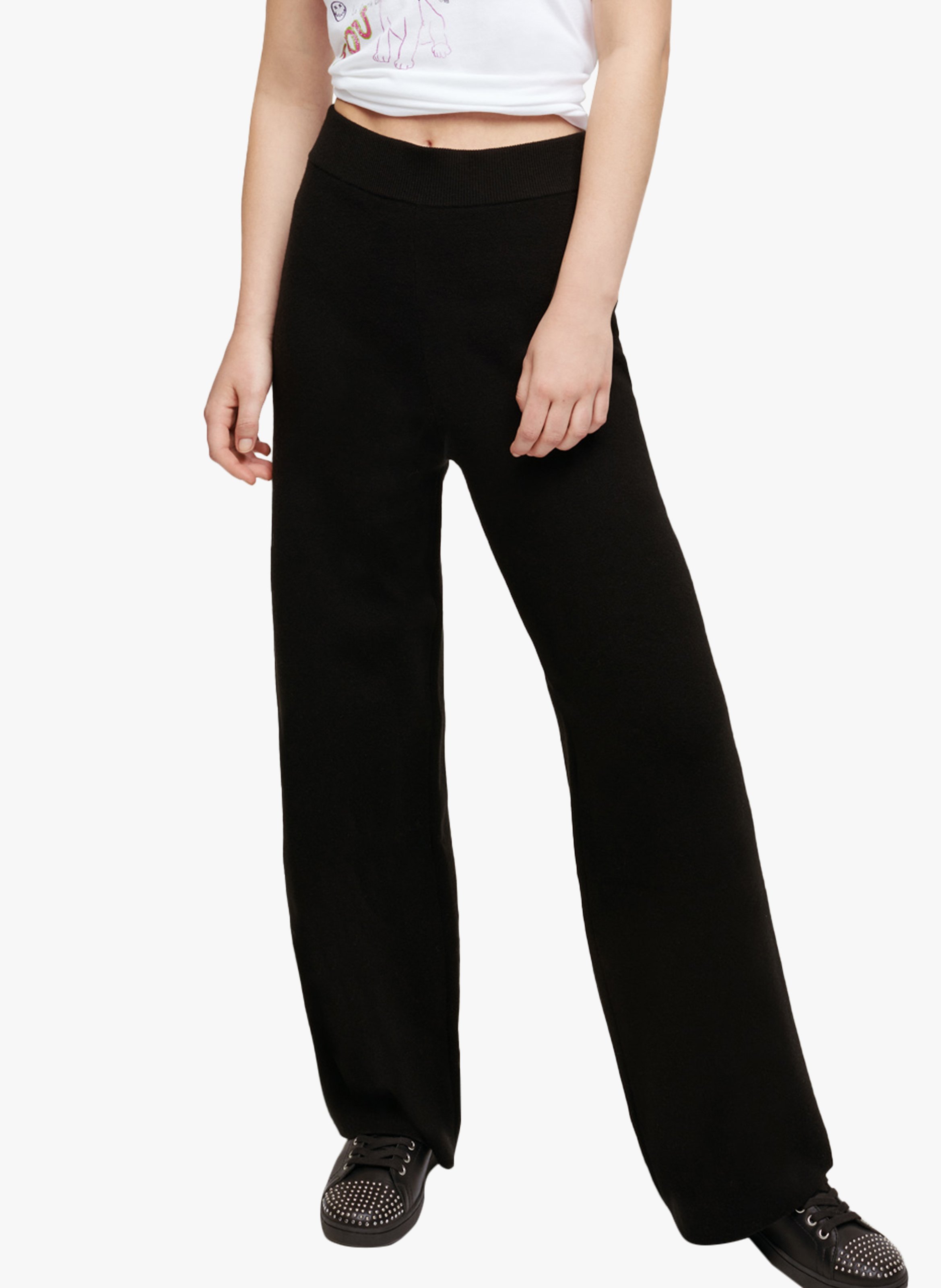 Pantaloni Larghi A Vita Alta In Maglia Noir Maje - Donna | Place des  Tendances
