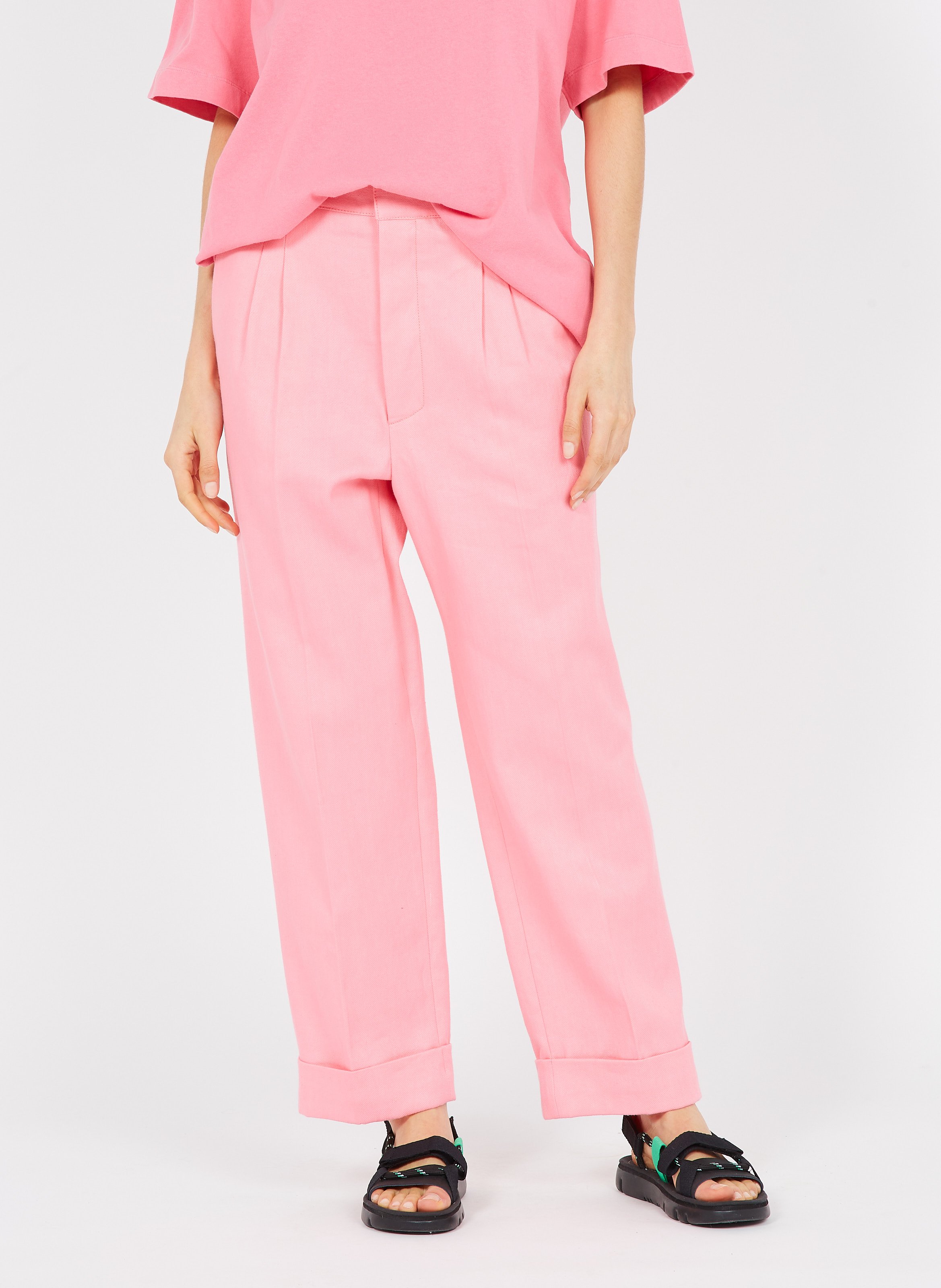 Pantaloni Dritti In Cotone E Lino Pink Margaux Lonnberg - Donna | Place des  Tendances