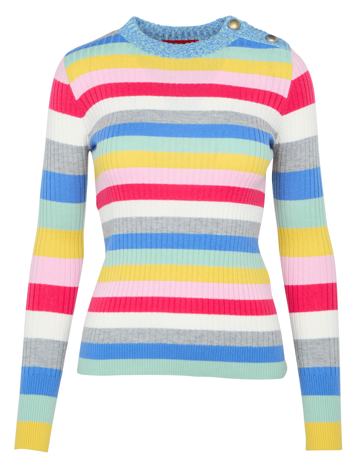 Maglione Scollo Tondo A Righe In Cotone E Lana Multi Coloured Max\u0026co. -  Donna | Place des Tendances
