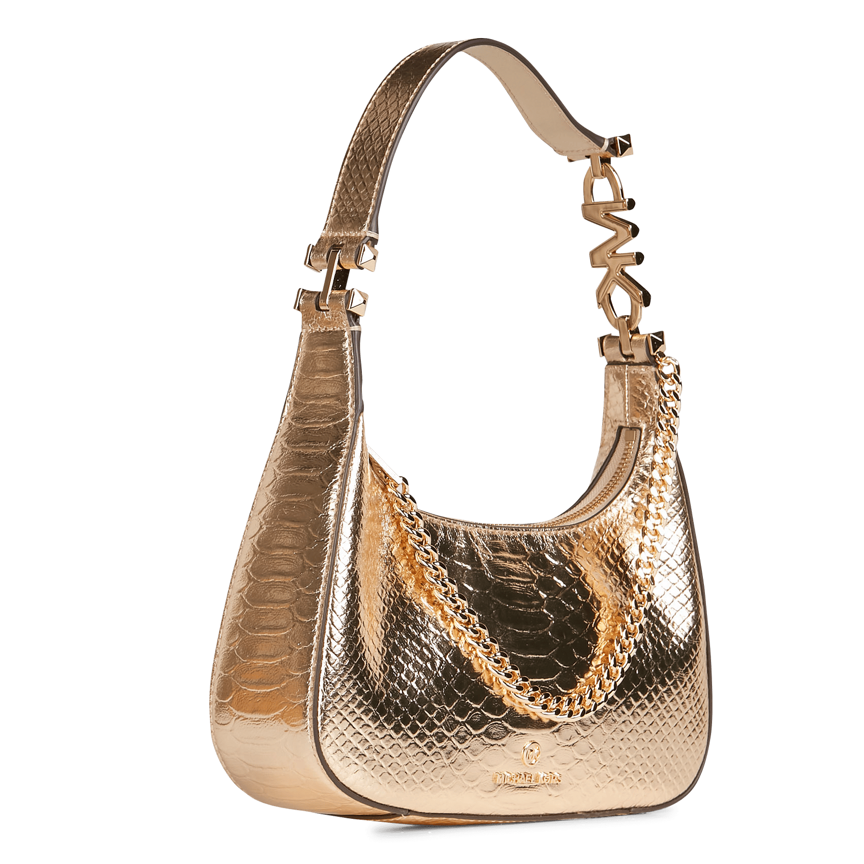 Borsa Baguette In Pelle Metallizzata Goffrata Coccodrillo Pale Gold Michael  Kors - Donna | Place des Tendances