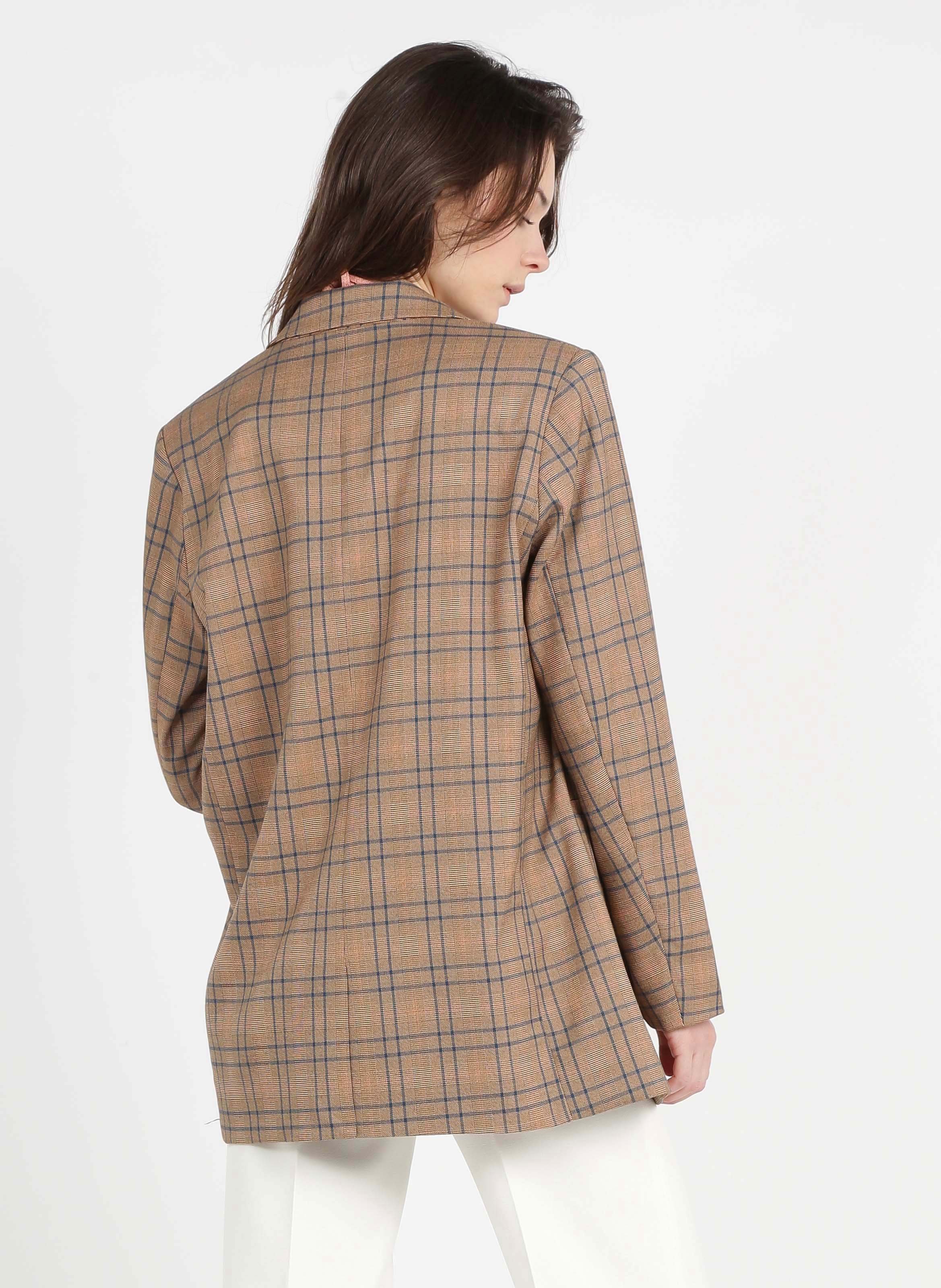 Blazer Oversize A Quadri Tigers Eye Minimum - Donna | Place des Tendances
