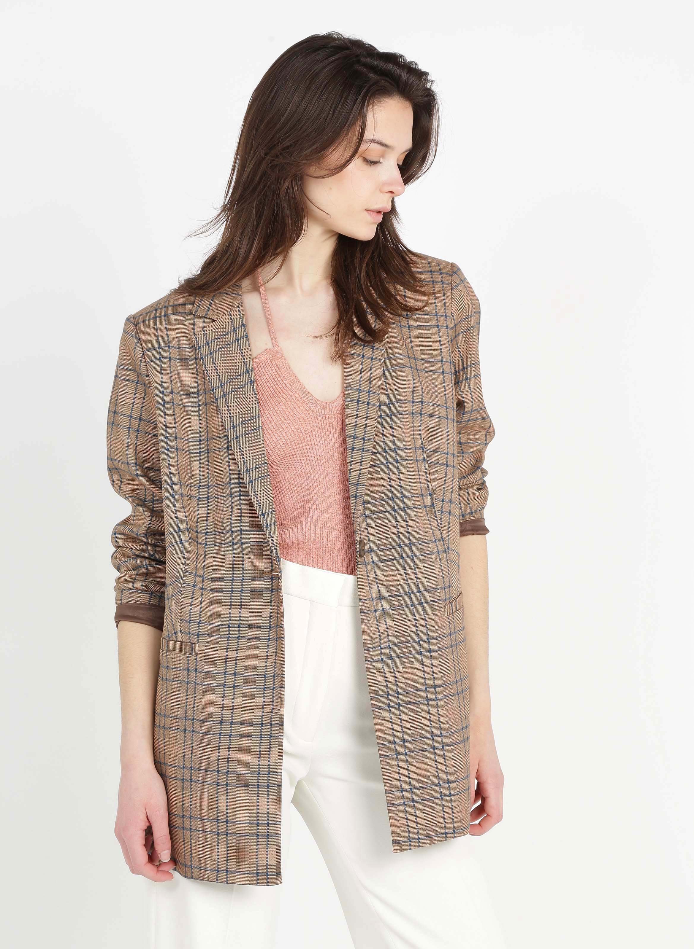 Blazer Oversize A Quadri Tigers Eye Minimum - Donna | Place des Tendances