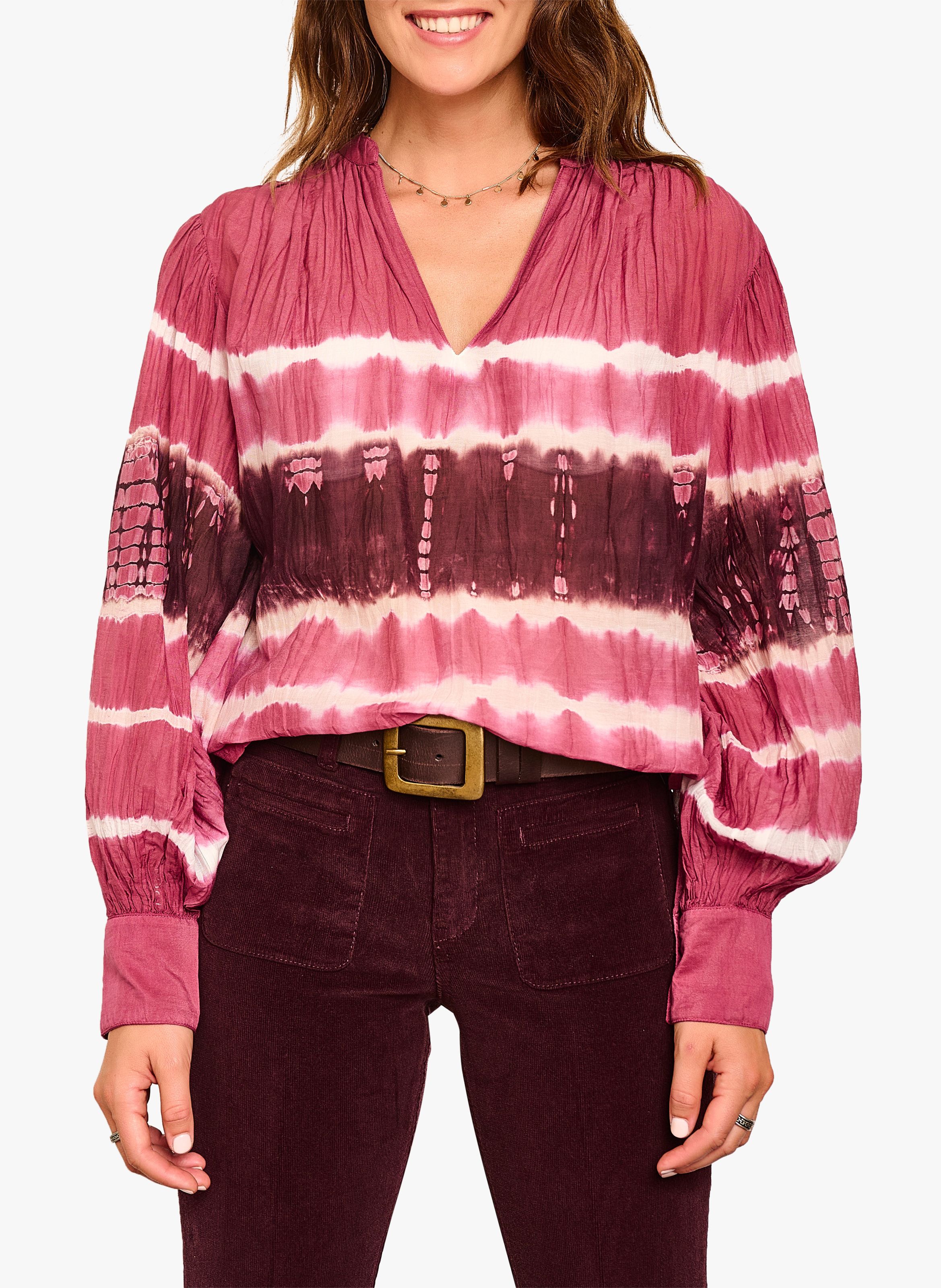 Donna Abbigliamento da T-shirt e top da Bluse BlusaFree People in Cotone di colore Rosa 