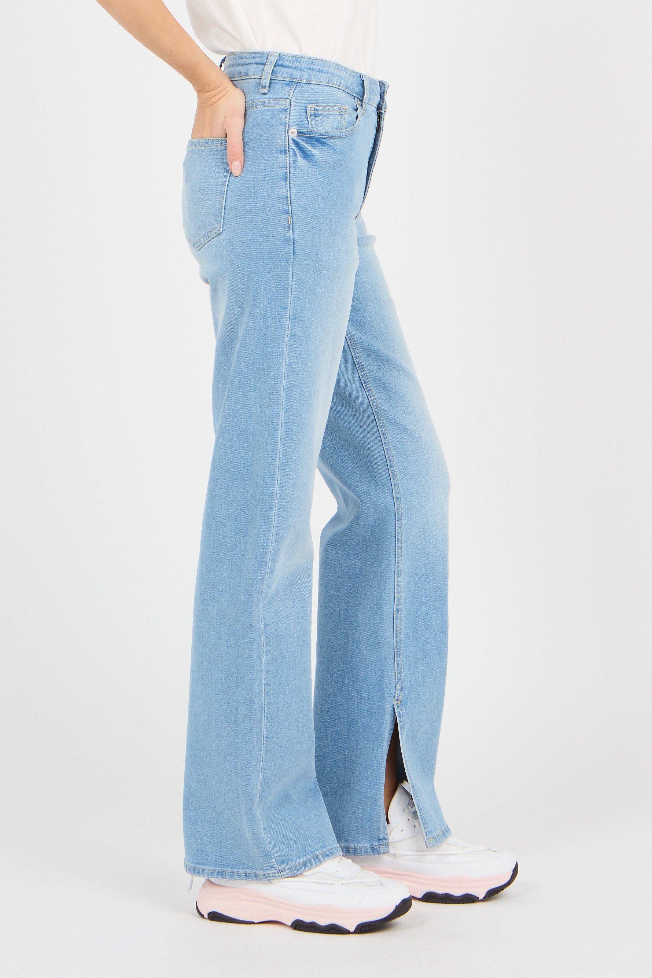 Jeans A Vita Normale Con Spacco Light Blue Wash Moss Copenhagen - Donna |  Place des Tendances