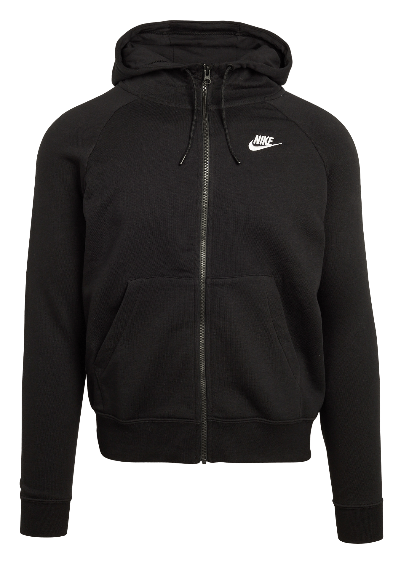 Felpa Con Zip E Cappuccio Ricamata In Cotone Black/white Nike - Donna |  Place des Tendances