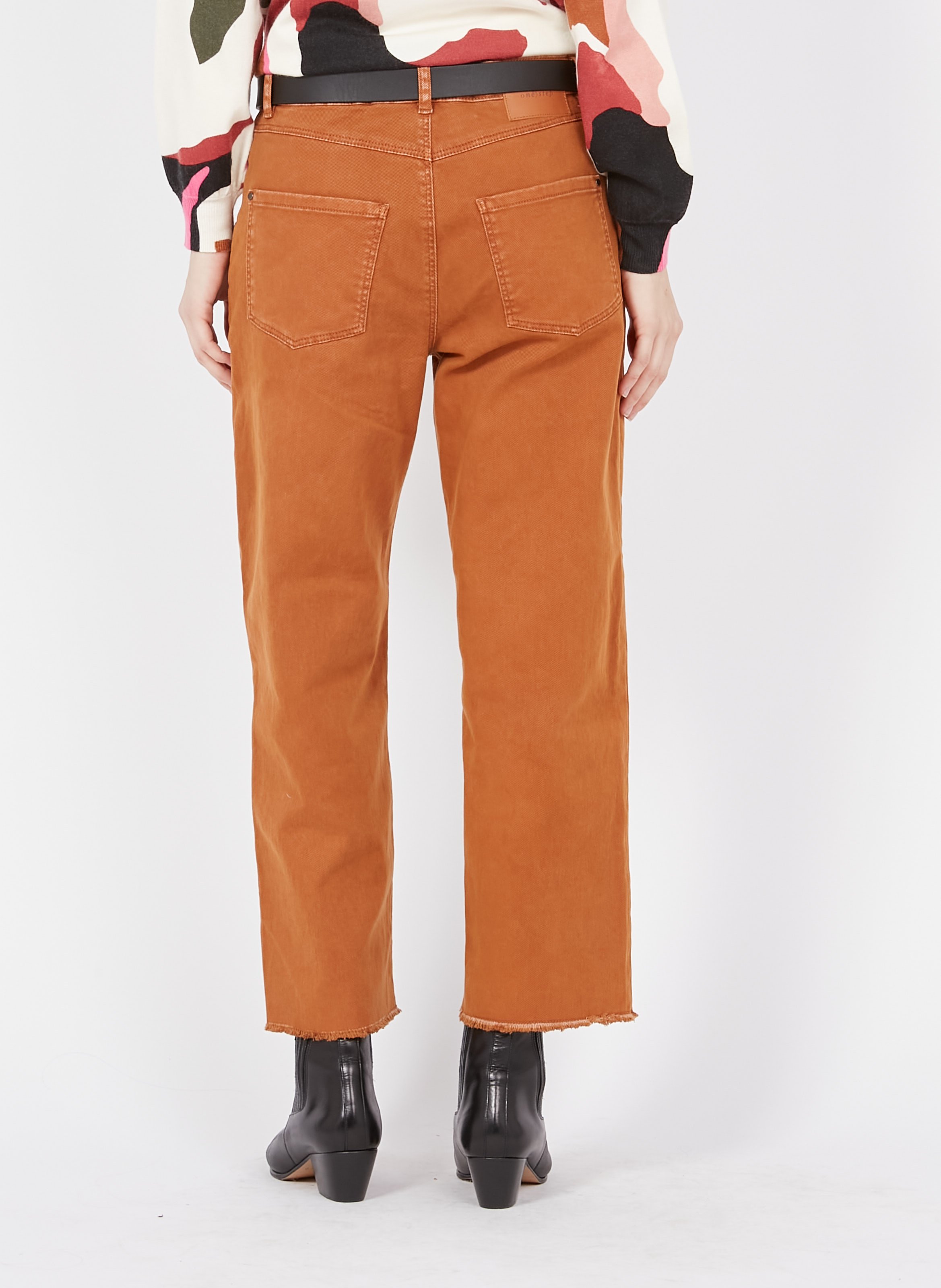 Jeans Larghi A Vita Alta Cognac One Step - Donna | Place des Tendances