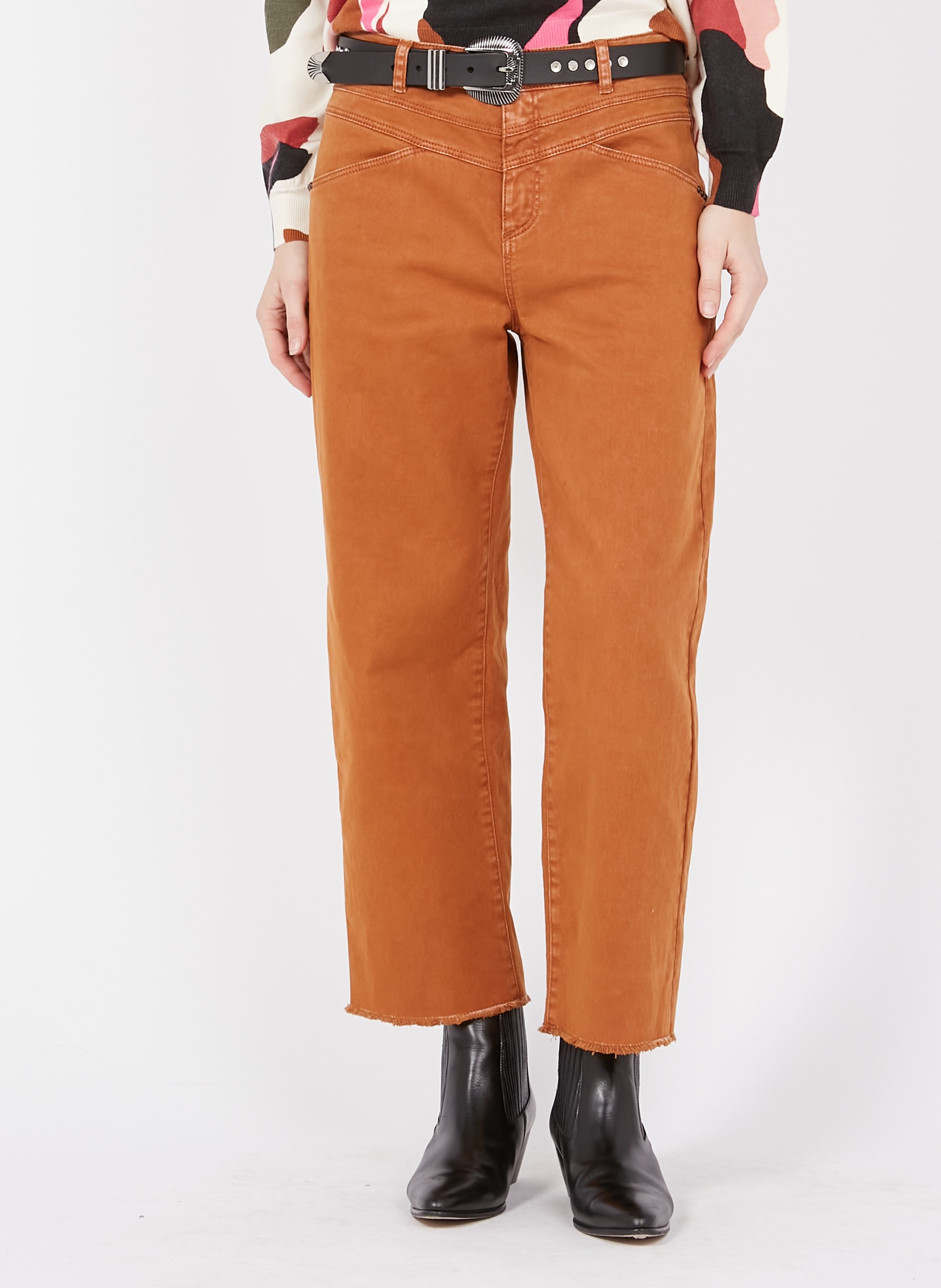 Jeans Larghi A Vita Alta Cognac One Step - Donna | Place des Tendances
