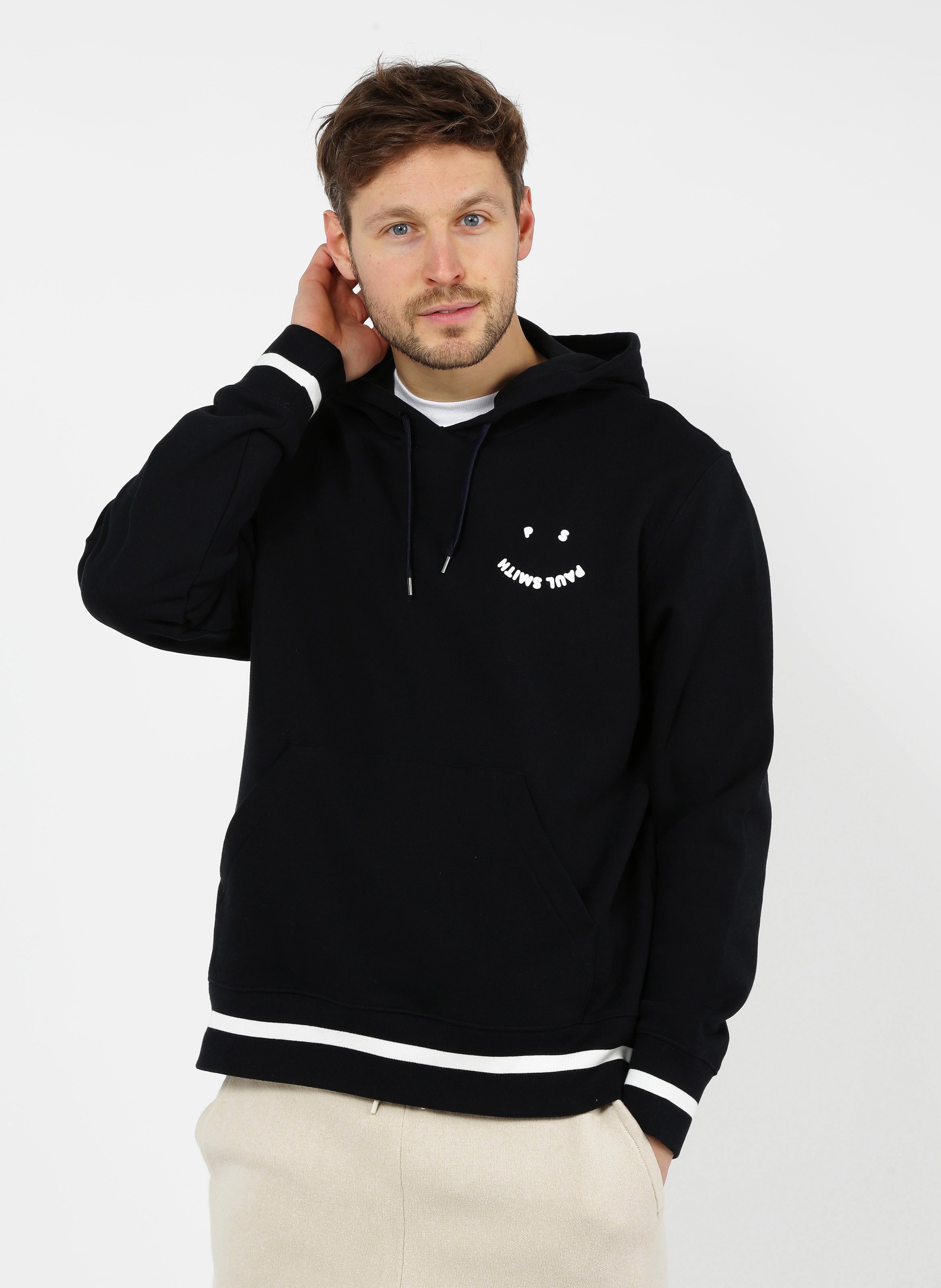 Felpa Scollo Tondo Con Cappuccio Black Paul Smith - Uomo | Place des  Tendances