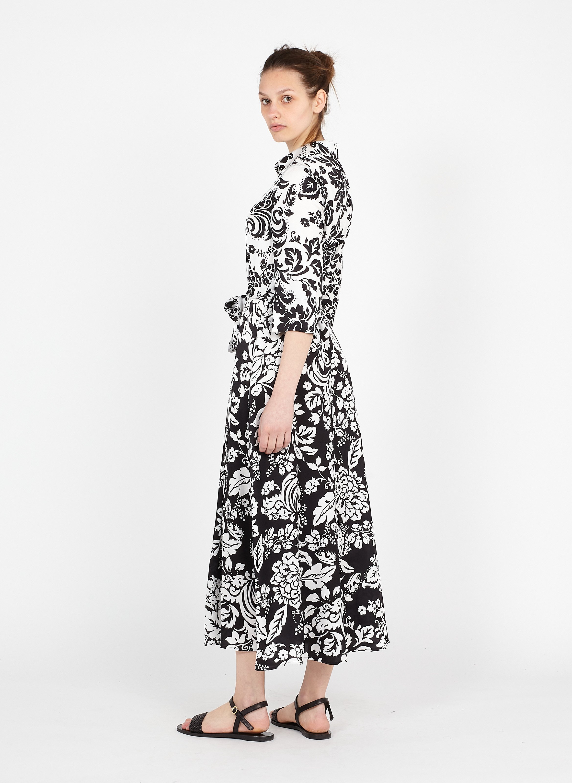 Abito Lungo Collo Classico Stampato Black Pattern Pennyblack - Donna |  Place des Tendances