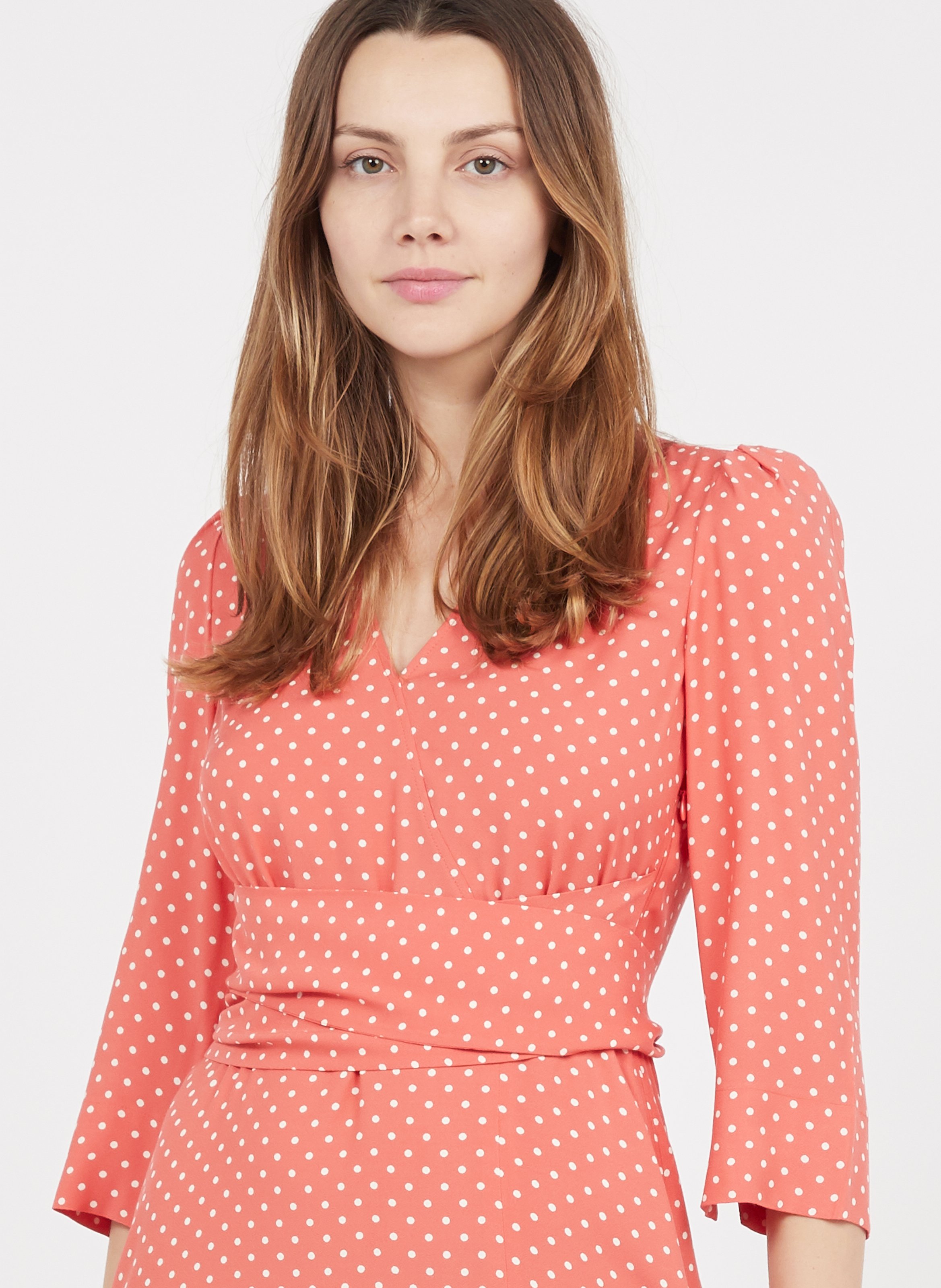 Abito Midi Con Scollo A V E Stampa A Pois Coral Pattern Pennyblack - Donna  | Place des Tendances
