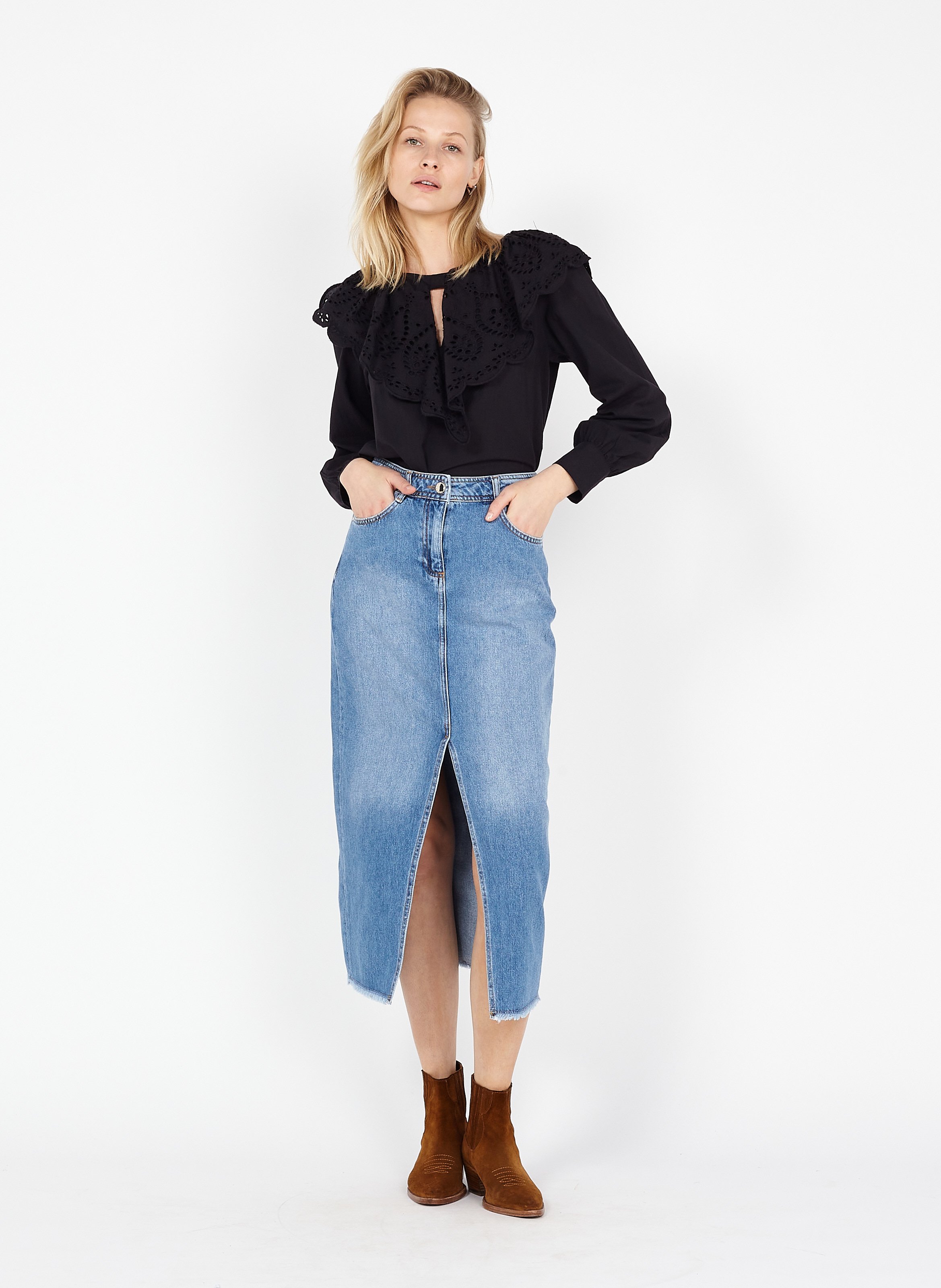 Gonna A Tubino In Jeans Délavé Midnight Blue Pennyblack - Donna | Place des  Tendances