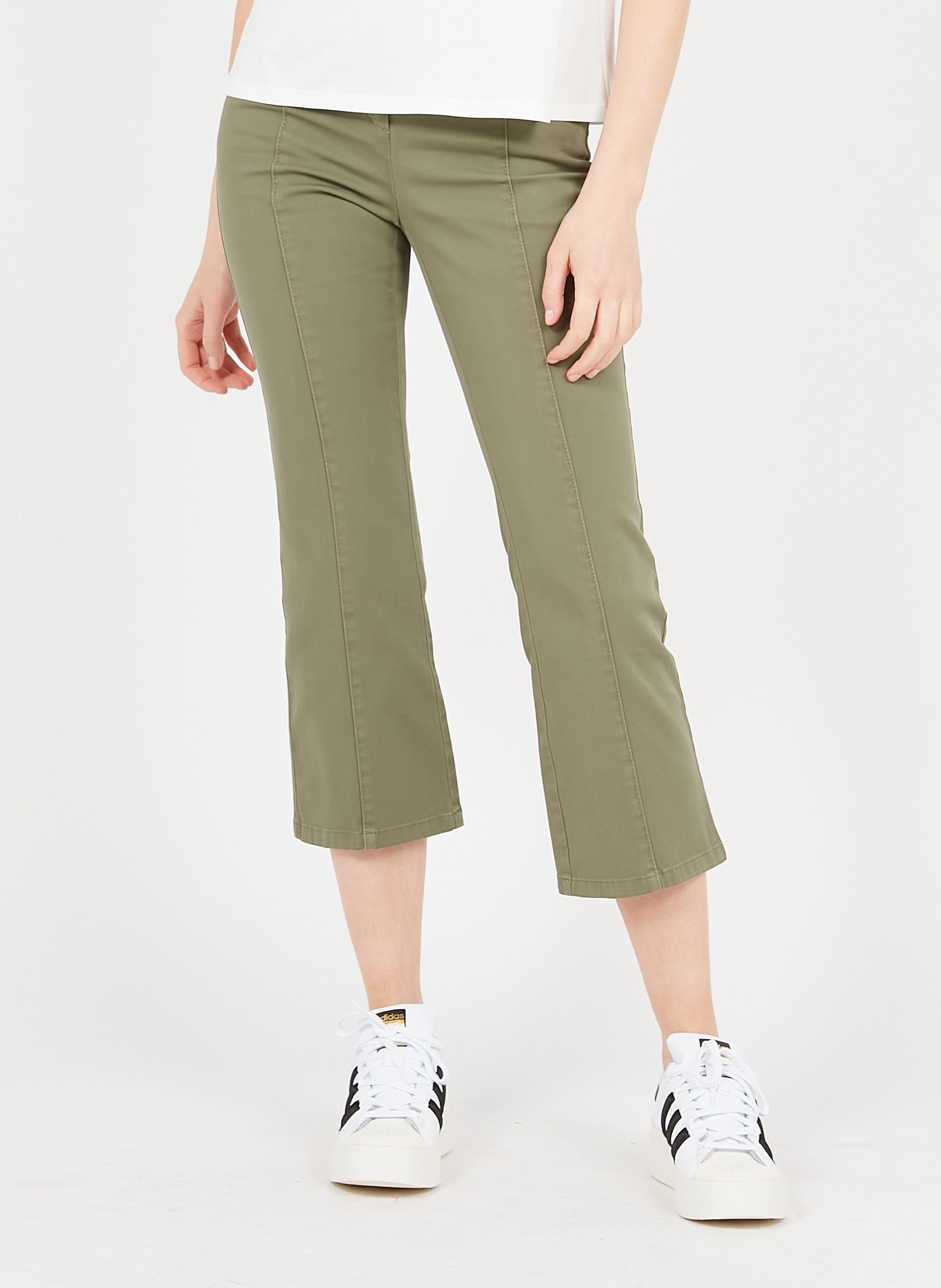 Pantaloni Dritti In Cotone Khaki Green Pennyblack - Donna | Place des  Tendances