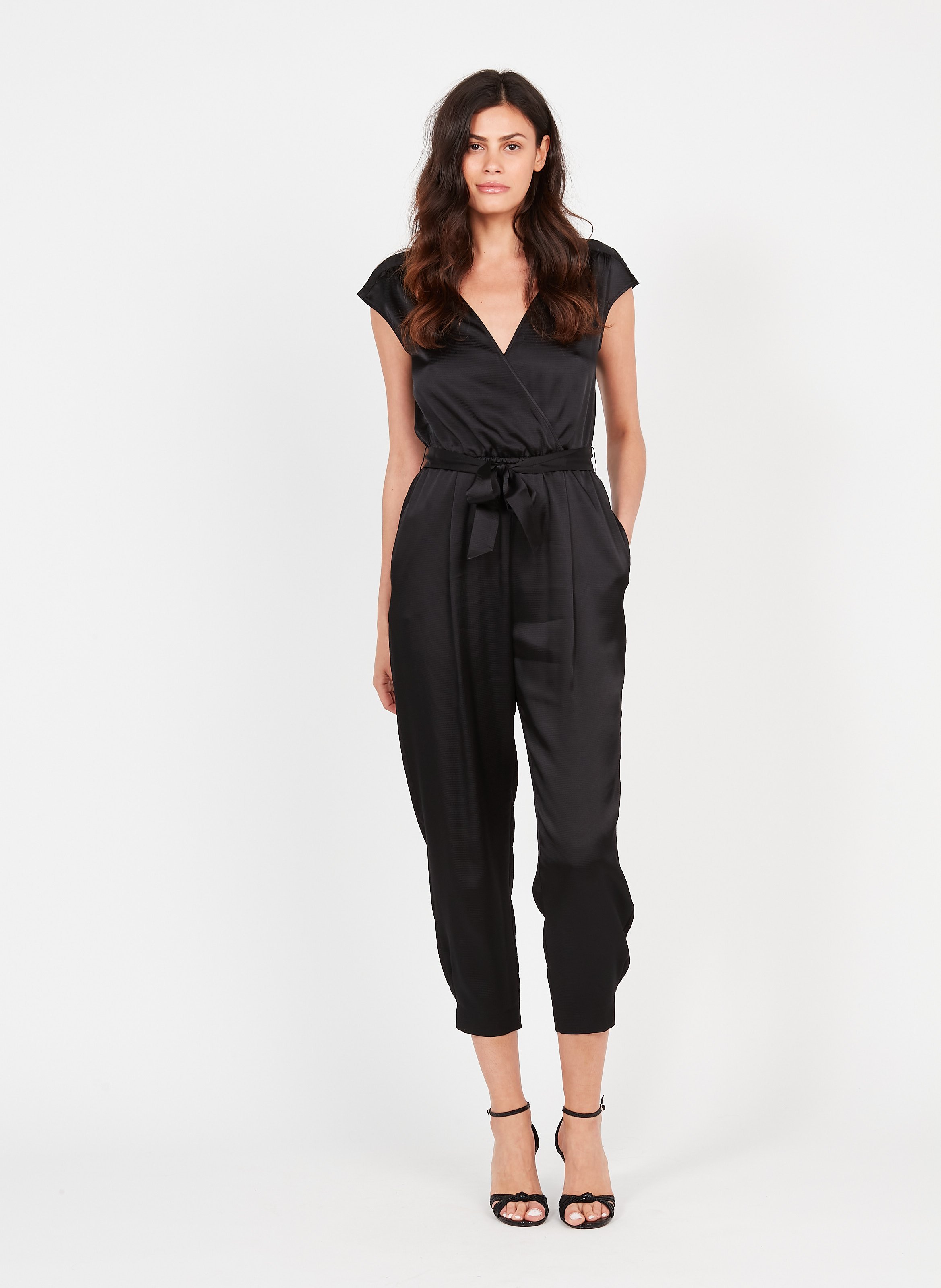 Tuta Con Scollo A V In Raso Black Pennyblack - Donna | Place des Tendances
