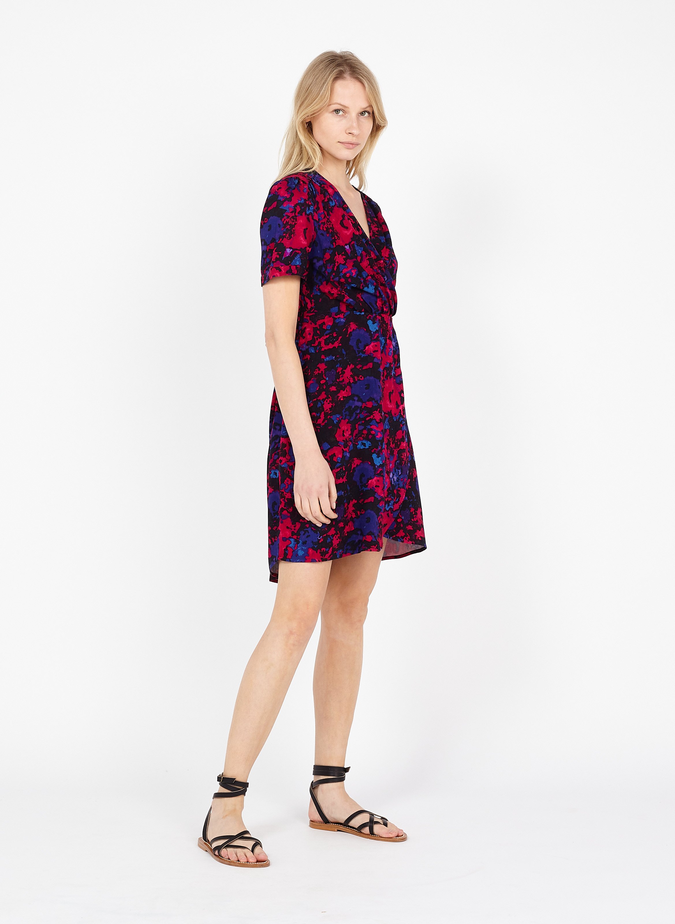 Abito Con Scollo Incrociato E Maniche Corte Festival Fuchsia Pieces - Donna  | Place des Tendances