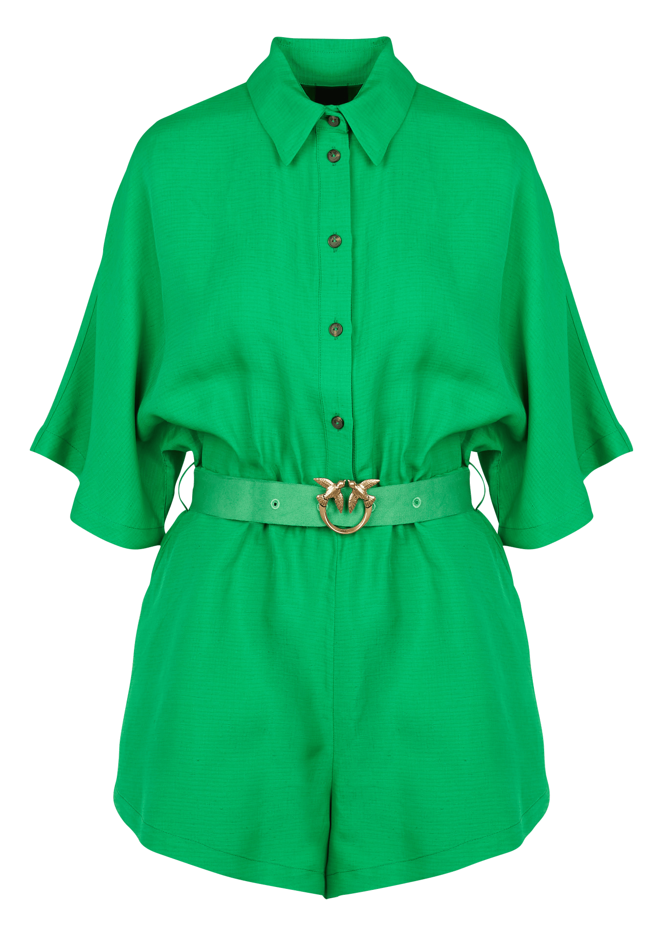 Tuta Corta Con Collo Classico Verde Felce Pinko - Donna | Place des  Tendances