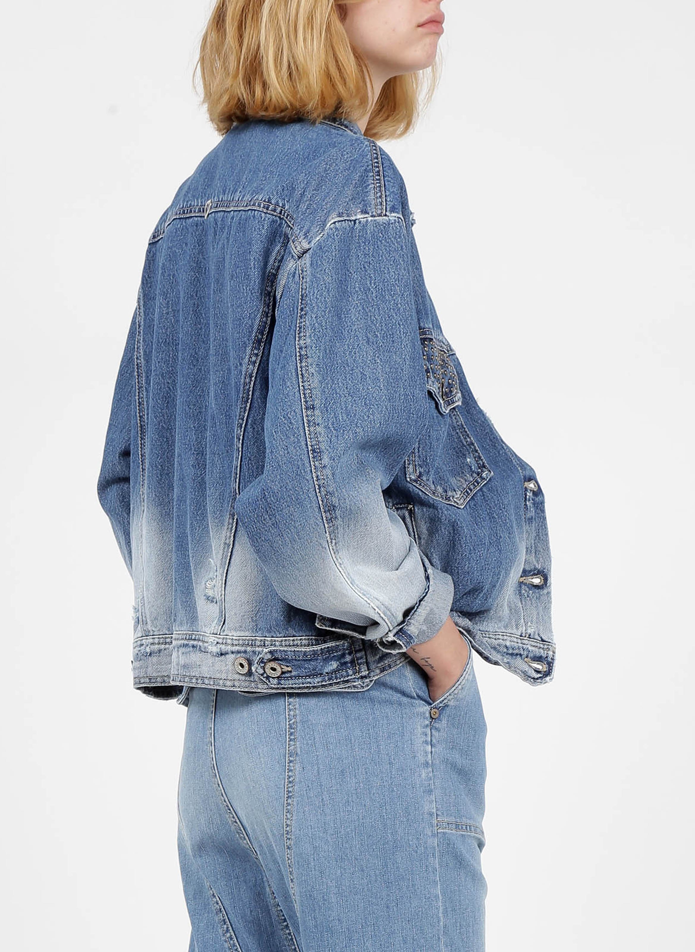Giacca In Jeans Con Borchie Blu Denim Please - Donna | Place des Tendances
